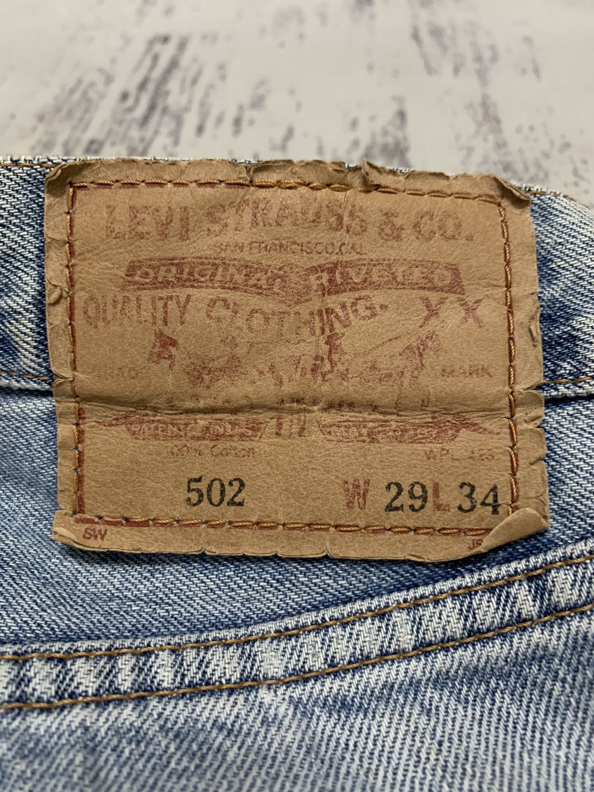 Levi's Vintage Levis 502 Big E Selvedge Denim Jeans 28x33.5 Size US 28 / EU 44 - 15 Thumbnail