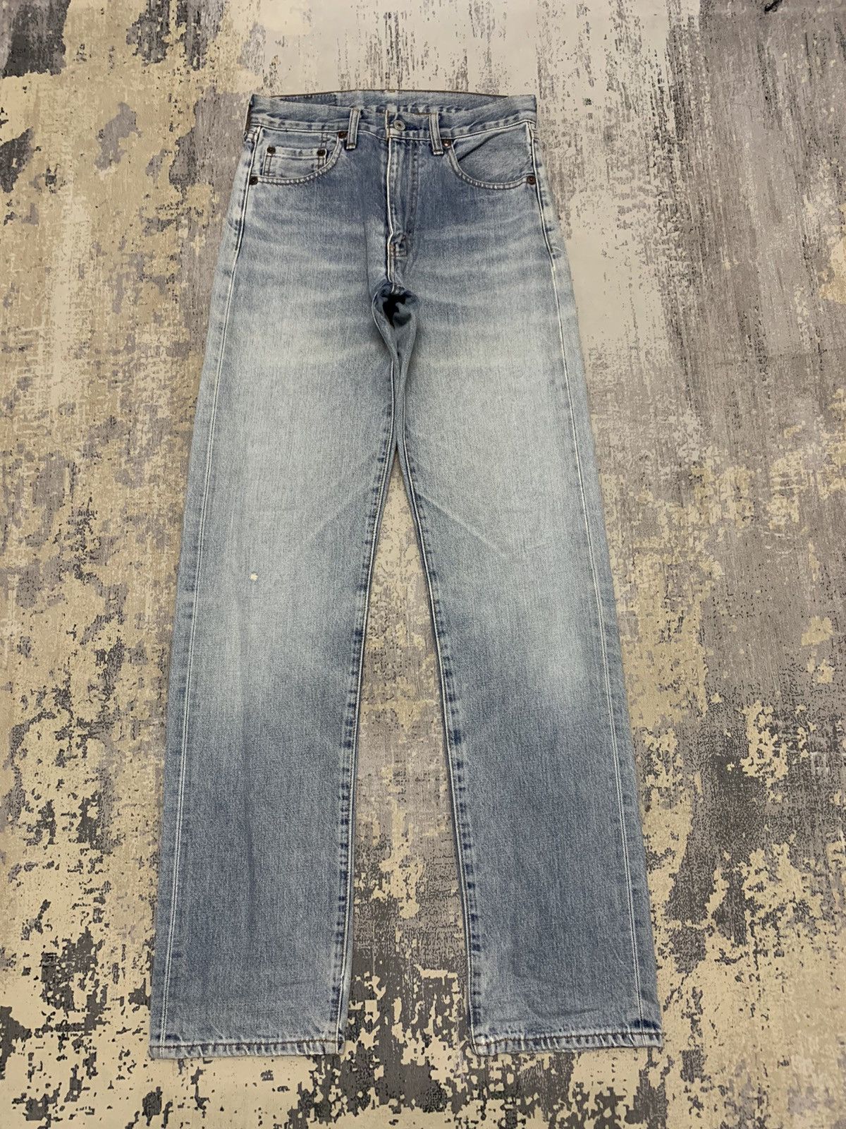 image of Levis Denim 502 Big E Selvedge Jeans 28X33.5 in Blue, Men's