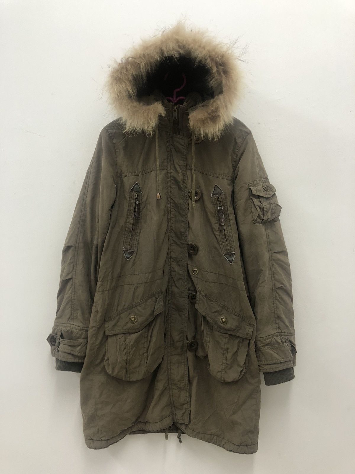 Rare Type Airforce 07 Military Army Fur Hooded Parka
