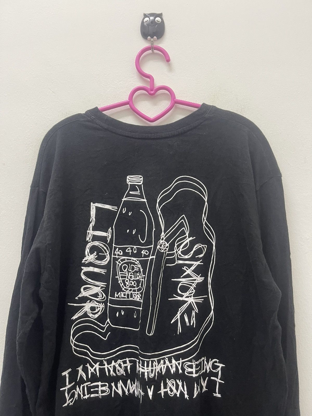Rare I AM NOT A HUMAN BEING Smoke Liquor Art Spell Out