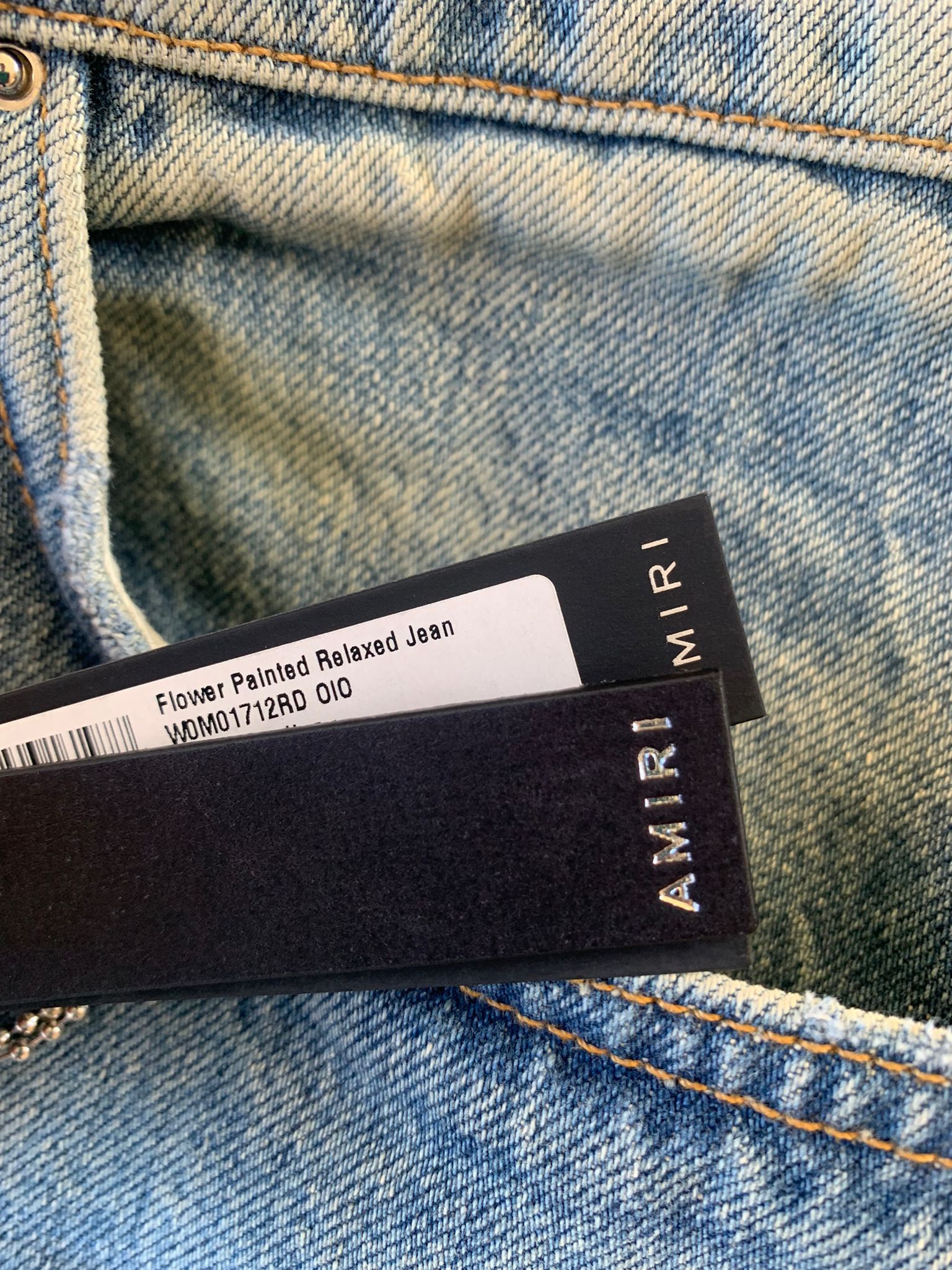 Amiri Floral Painted Relaxed Jean in Blue Size US 29 - 13 Thumbnail