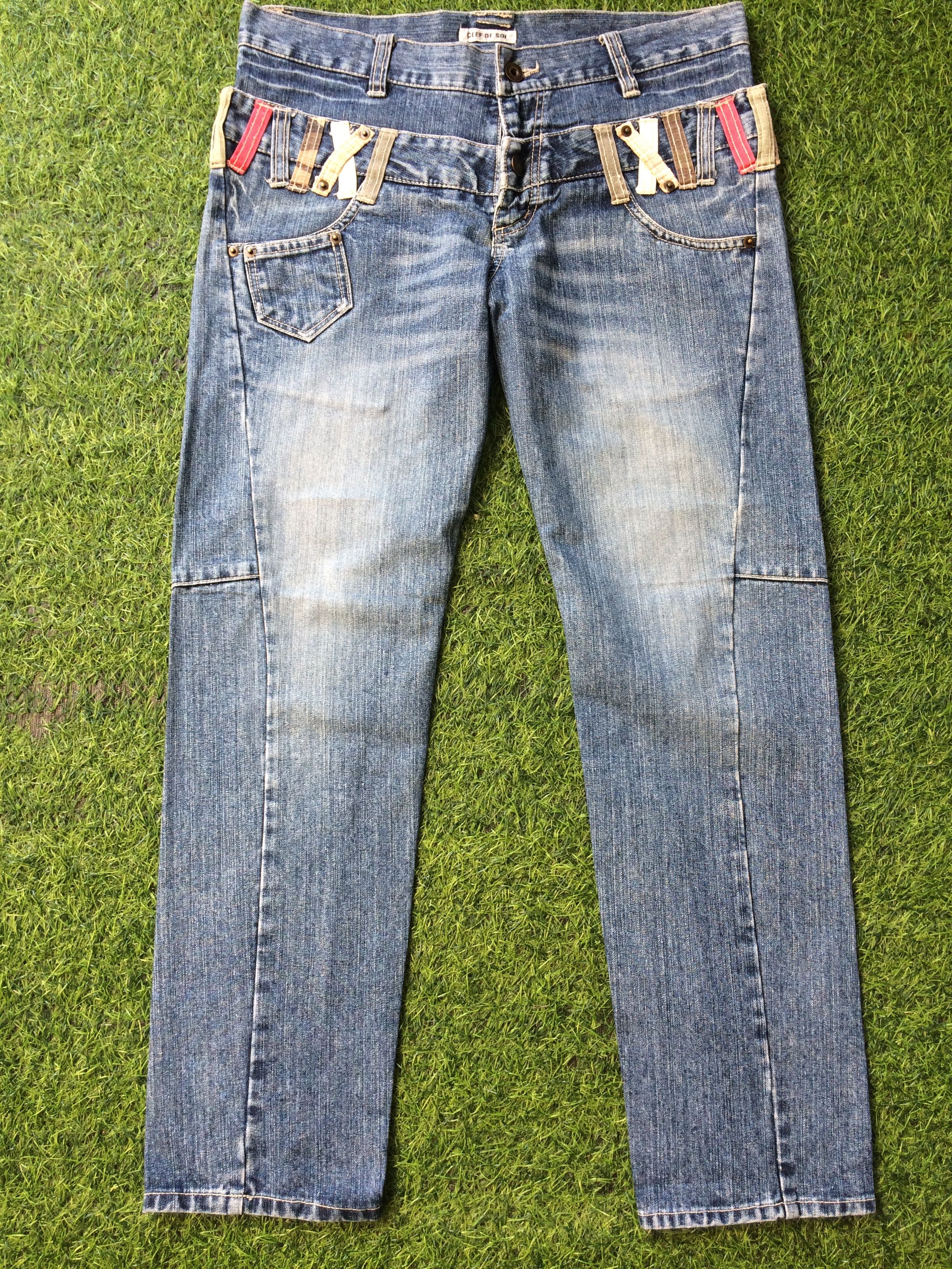 Hysteric Glamour × Japanese Brand Japanese Double Waist Mid Rise Distressed Denim #D-378 Size US 31 - 4 Thumbnail