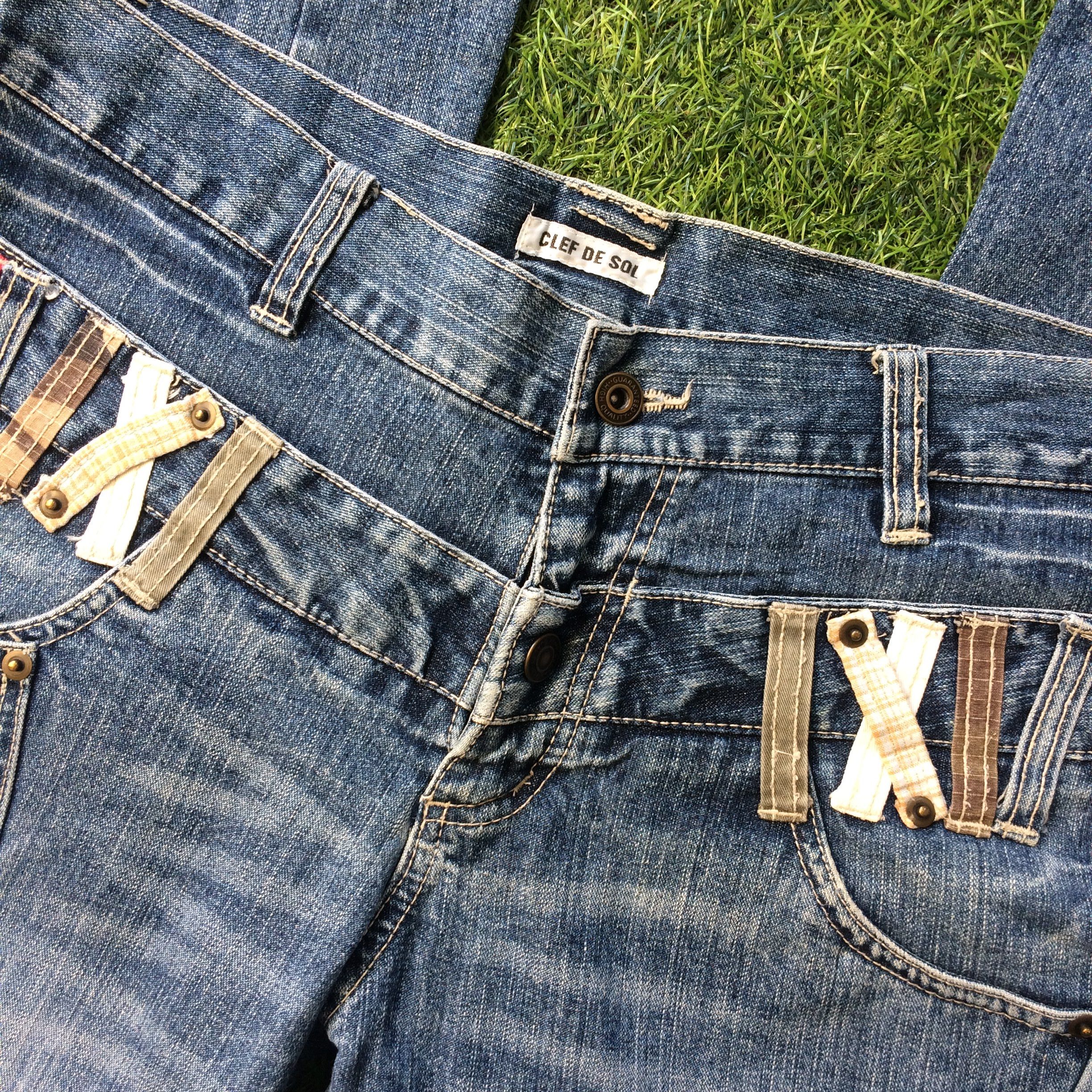 Hysteric Glamour × Japanese Brand Japanese Double Waist Mid Rise Distressed Denim #D-378 Size US 31 - 3 Thumbnail