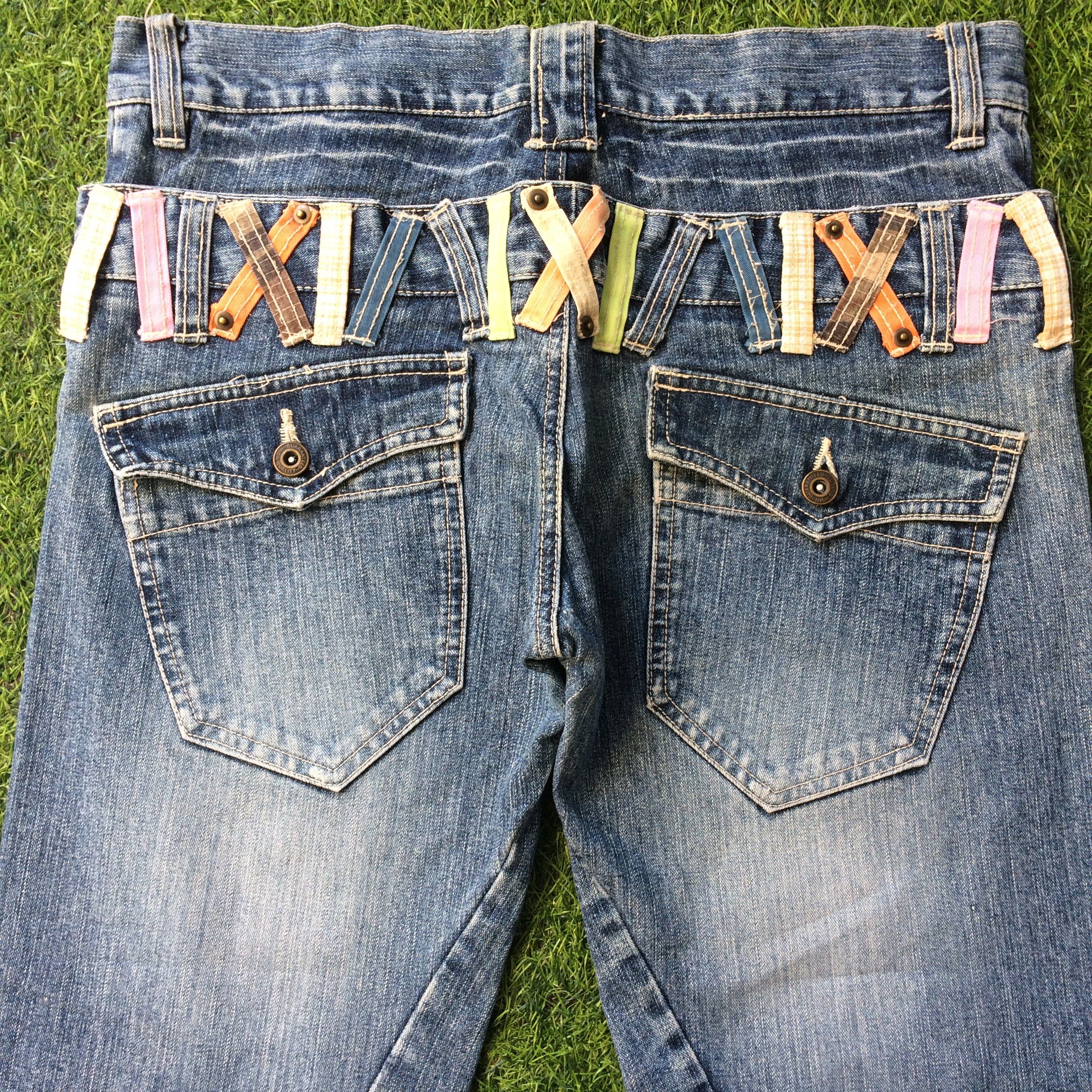 Hysteric Glamour × Japanese Brand Japanese Double Waist Mid Rise Distressed Denim #D-378 Size US 31 - 1 Thumbnail