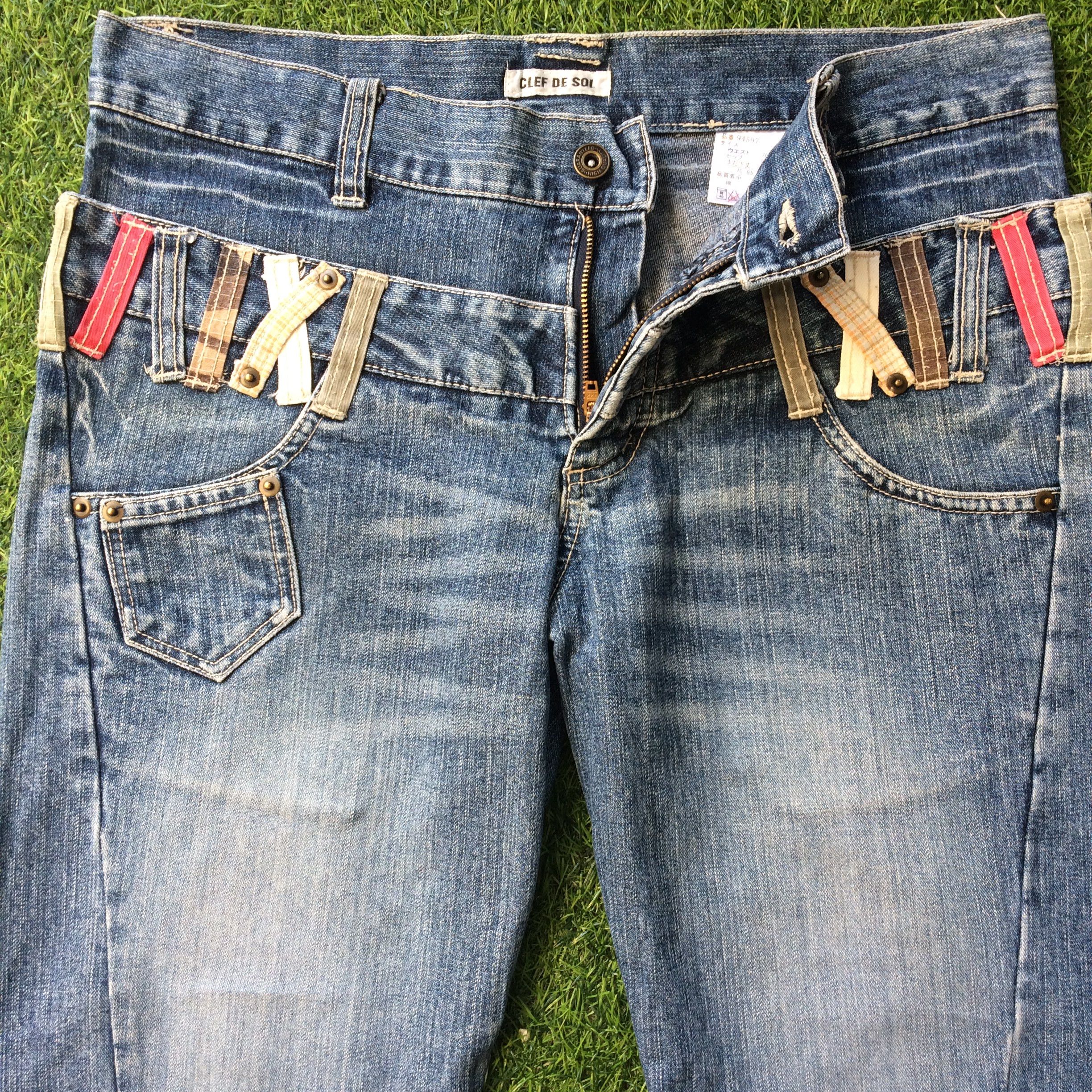 Hysteric Glamour × Japanese Brand Japanese Double Waist Mid Rise Distressed Denim #D-378 Size US 31 - 2 Thumbnail