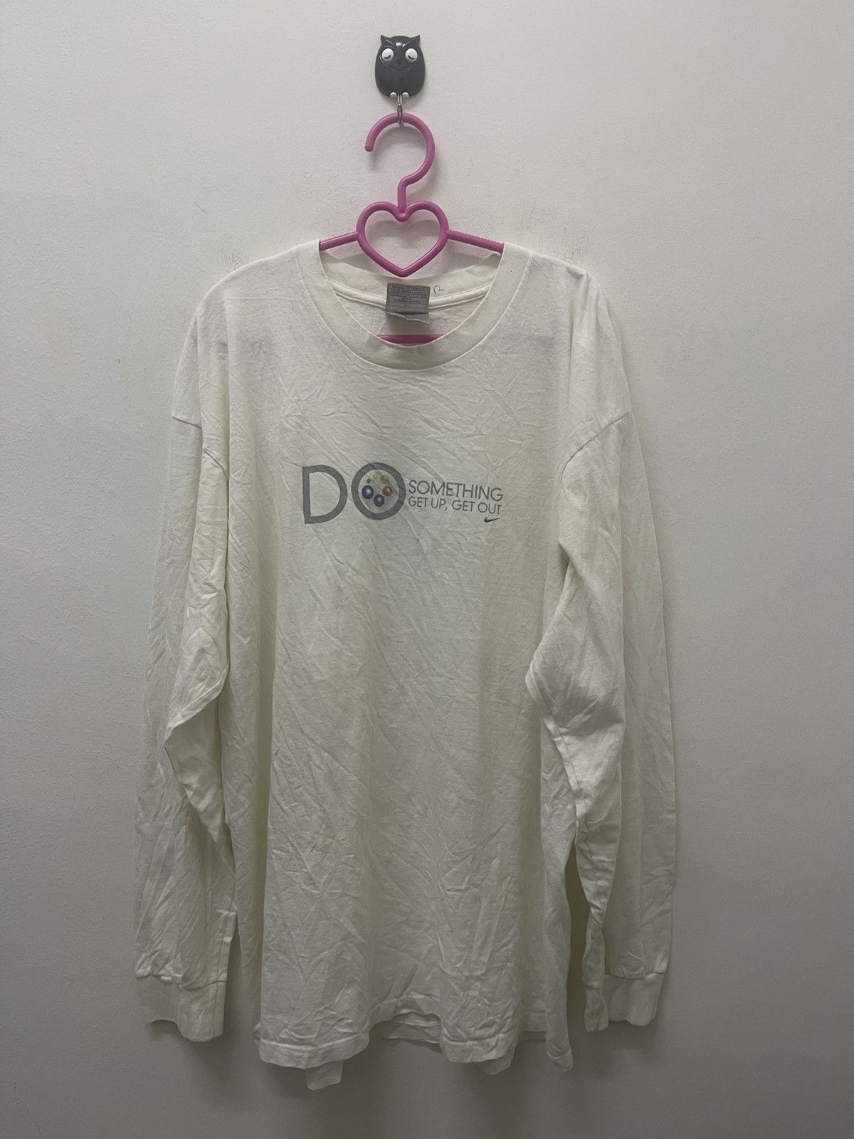 Nike Rare Vintage NIKE Do Something Get Up Get Out Swoosh Size US L / EU 52-54 / 3 - 3 Thumbnail