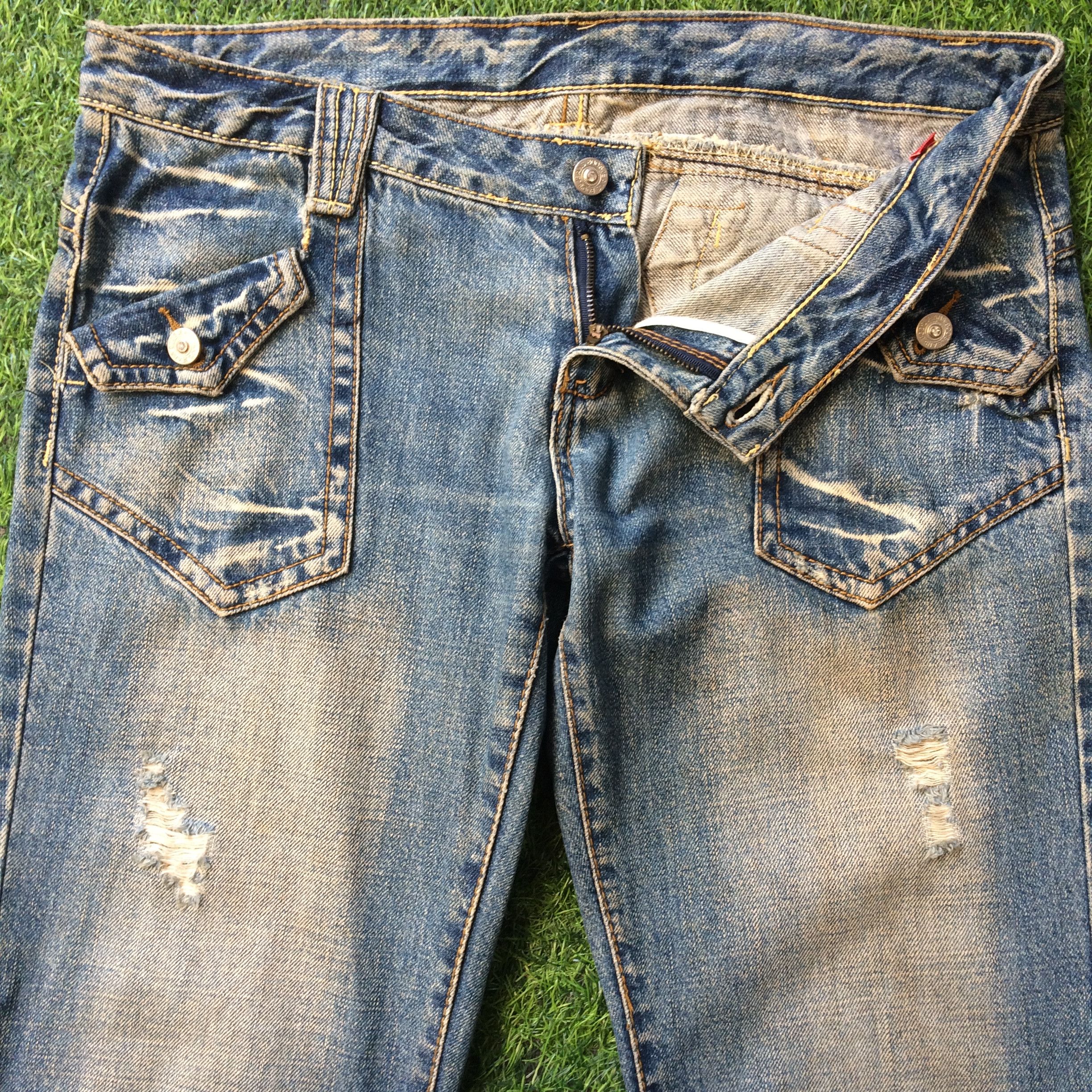 Japanese Brand × Jean Japan Distressed Ripped Flare Denim #D-361 Size US 31 - 3 Thumbnail
