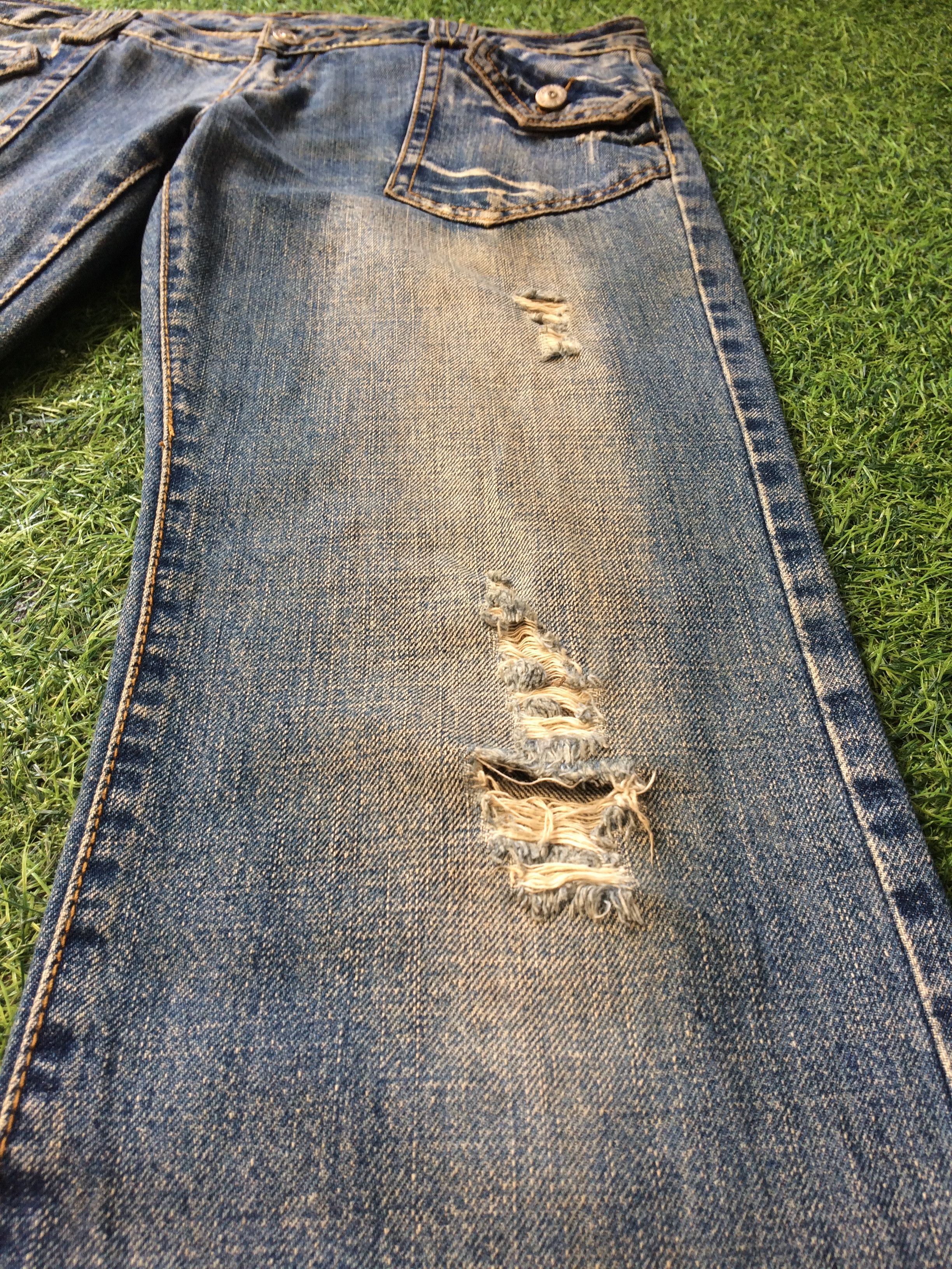 Japanese Brand × Jean Japan Distressed Ripped Flare Denim #D-361 Size US 31 - 7 Thumbnail
