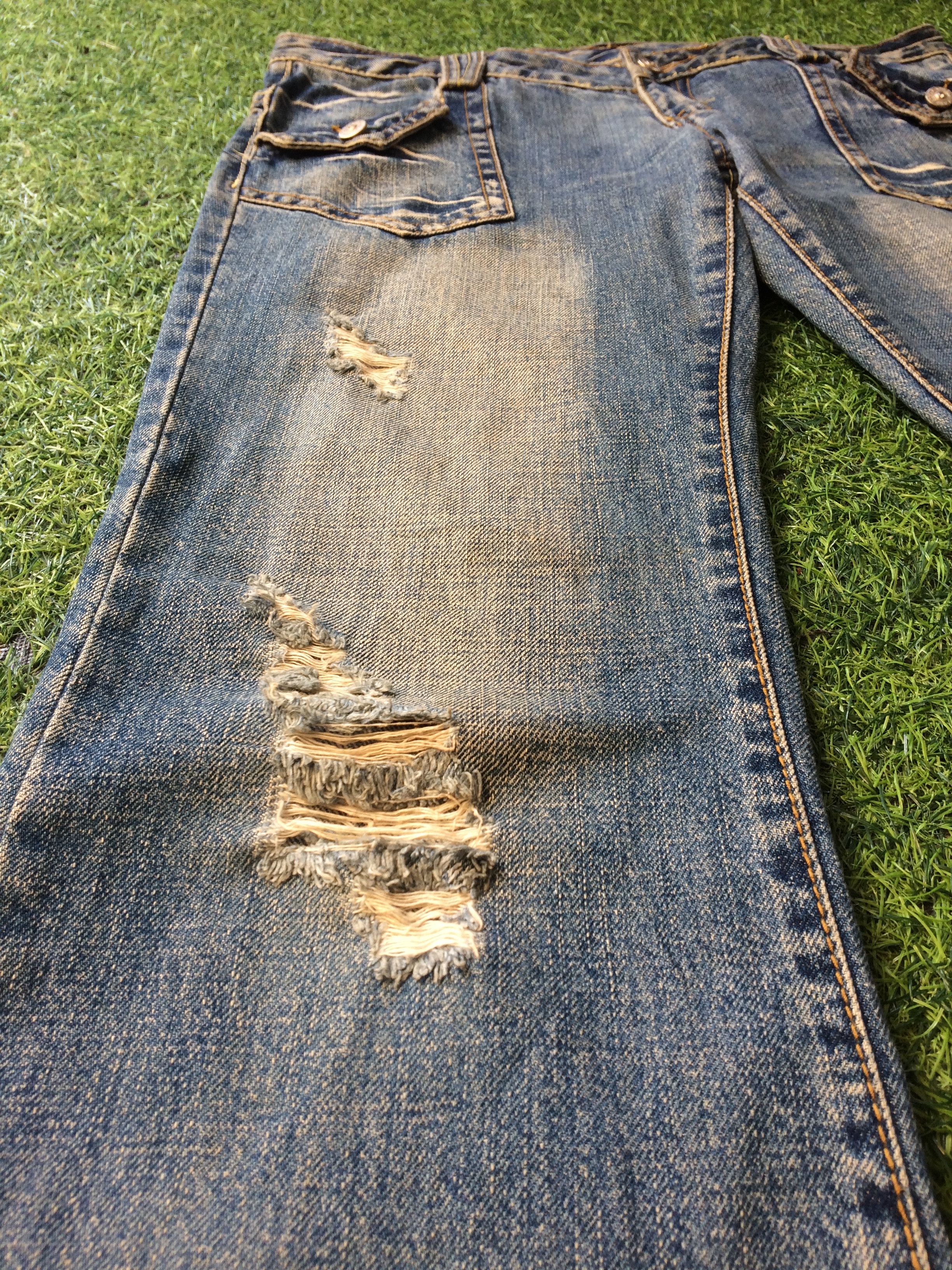 Japanese Brand × Jean Japan Distressed Ripped Flare Denim #D-361 Size US 31 - 6 Thumbnail