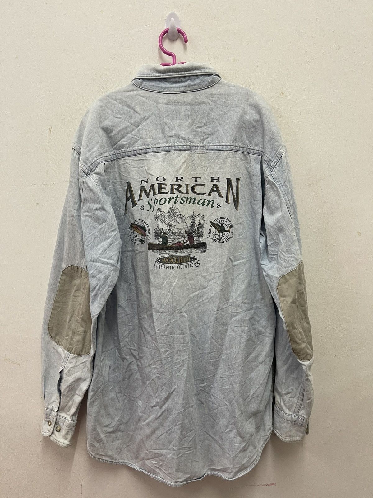 image of Made In USA x Woolrich John Rich Bros Vintage Woolrich American Sportsman Patchwork Denim Jeans in 