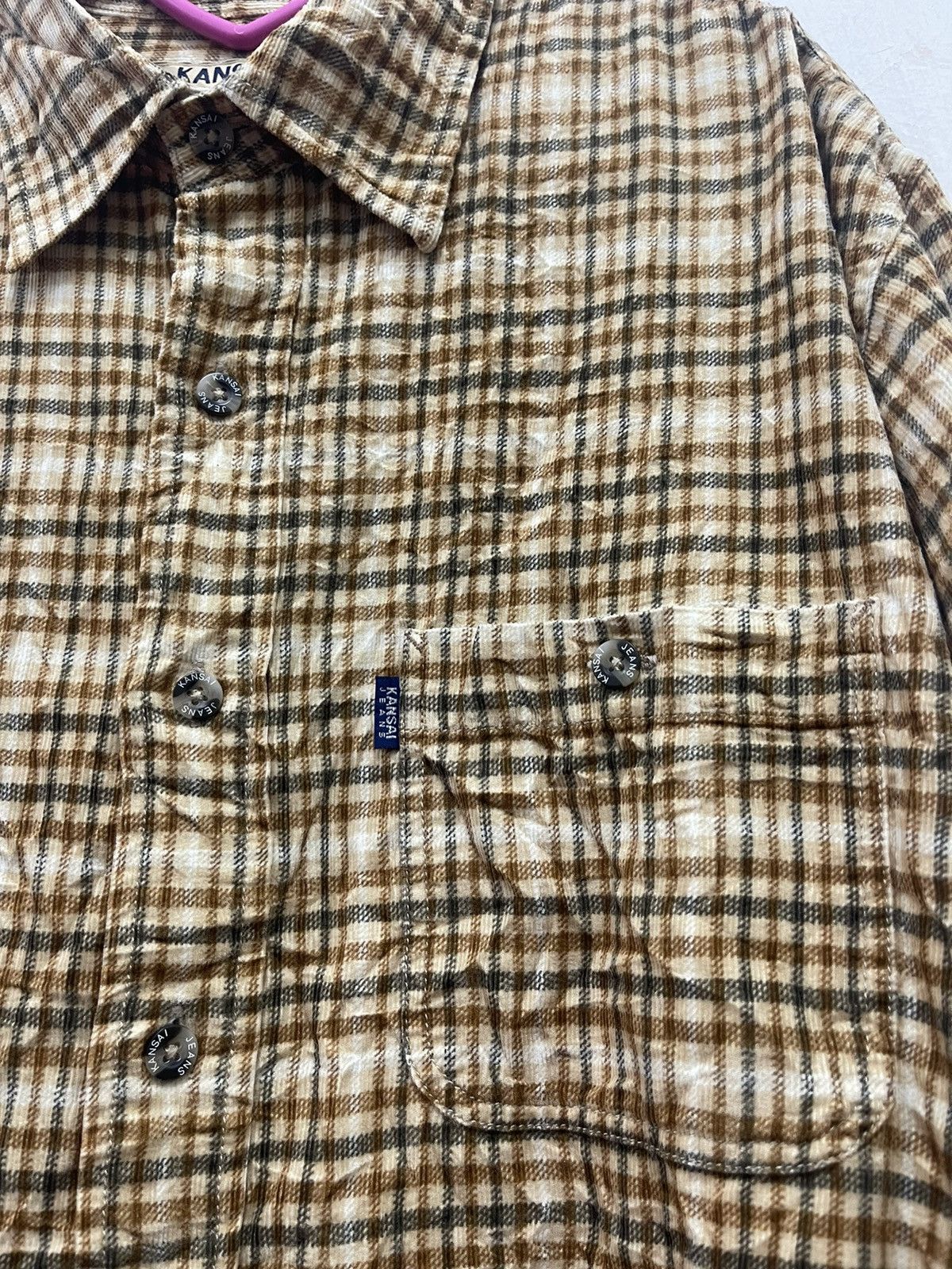 Kansai Yamamoto Rare Vintage KANSAI JEANS Plaid Tartan Flannel Size US L / EU 52-54 / 3 - 3 Thumbnail
