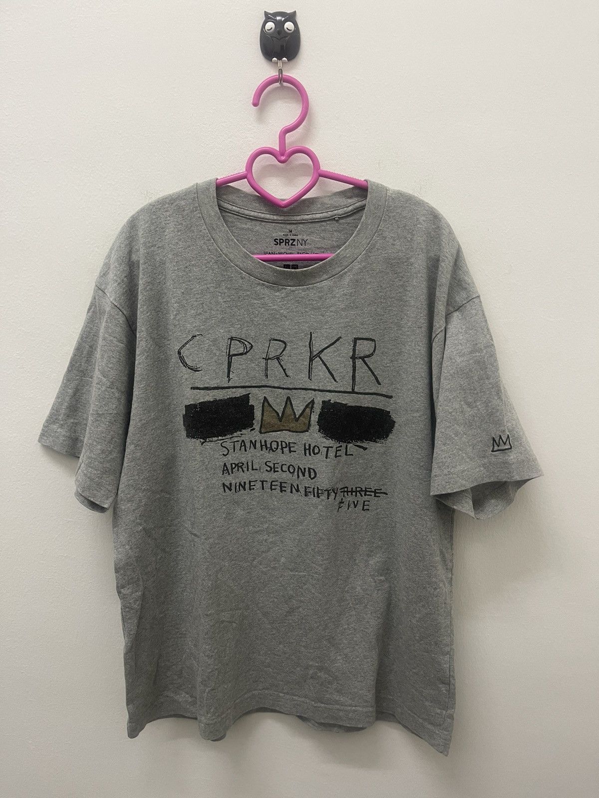 image of Basquiat x Jean Michel Basquiat Spell Out Big Logo Pop Art Tee in Grey, Men's (Size Medium)