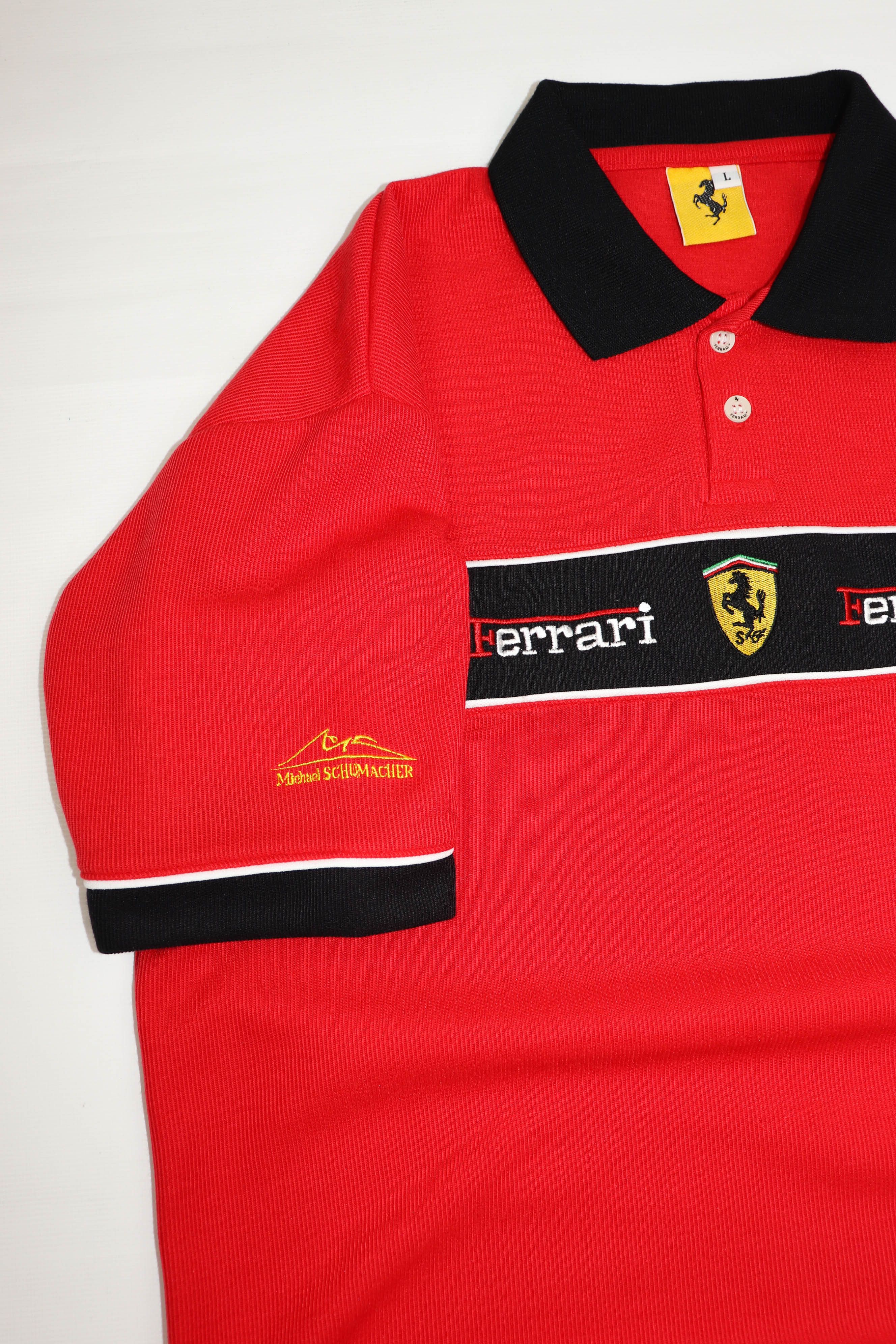 Ferrari Ferrari Vintage 90s ©1996 M. Schumacher Logos Polo T-shirt Size US L / EU 52-54 / 3 - 5 Thumbnail