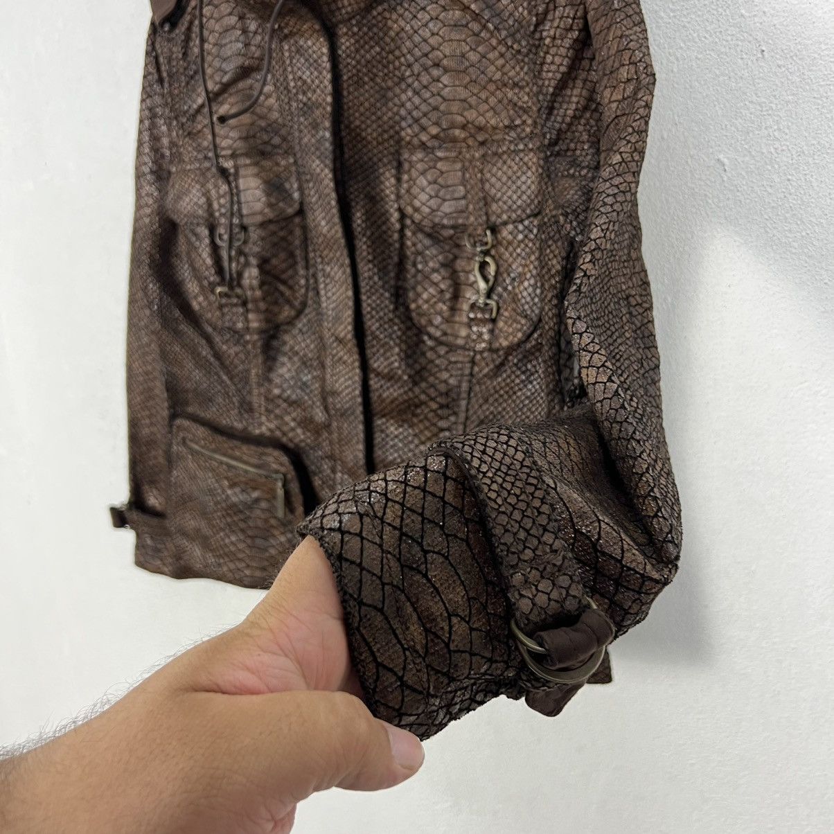 Japanese Brand RARE LEATHER SYNTHETIC SNAKE SKIN JACKET Size US M / EU 48-50 / 2 - 9 Thumbnail