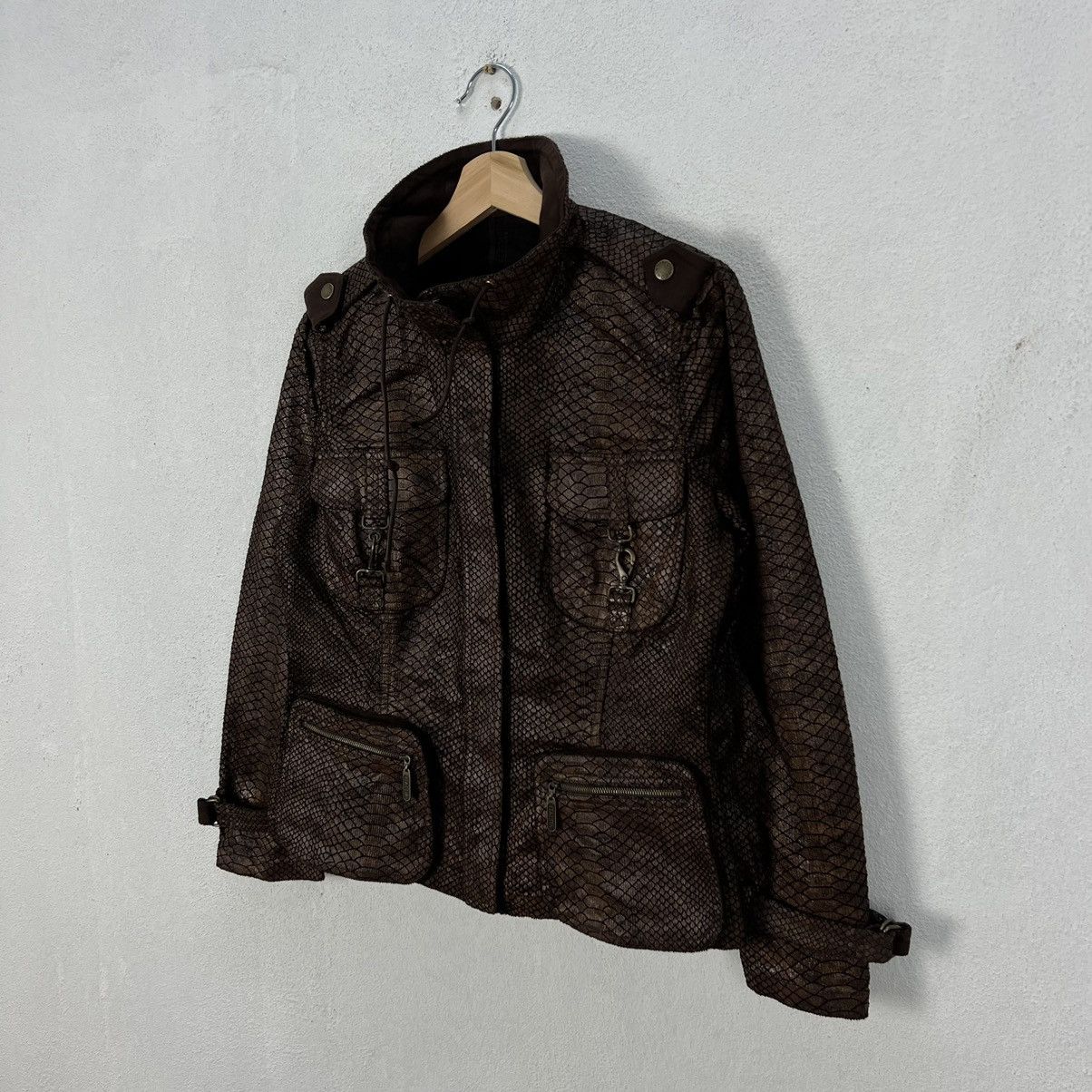 Japanese Brand RARE LEATHER SYNTHETIC SNAKE SKIN JACKET Size US M / EU 48-50 / 2 - 2 Thumbnail
