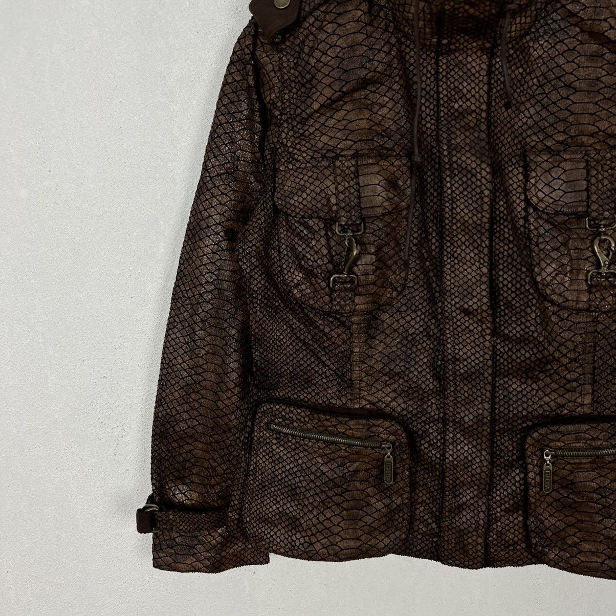 Japanese Brand RARE LEATHER SYNTHETIC SNAKE SKIN JACKET Size US M / EU 48-50 / 2 - 6 Thumbnail