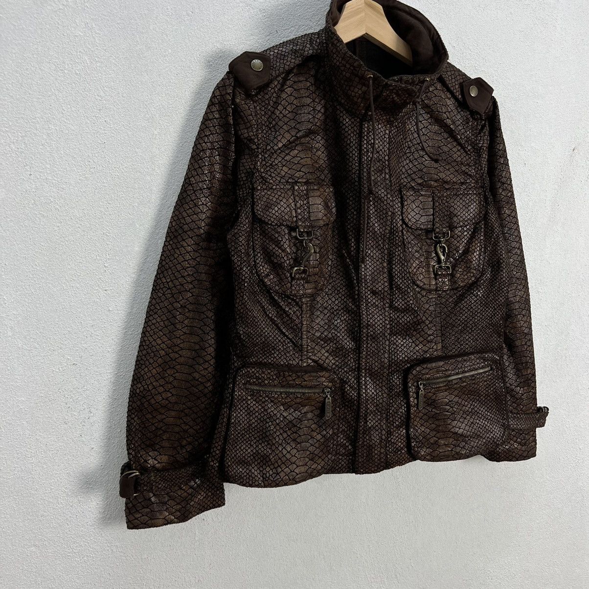 Japanese Brand RARE LEATHER SYNTHETIC SNAKE SKIN JACKET Size US M / EU 48-50 / 2 - 5 Thumbnail
