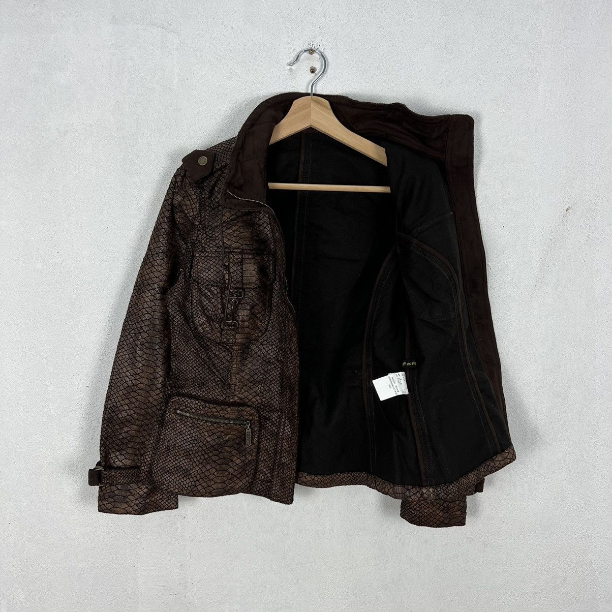 Japanese Brand RARE LEATHER SYNTHETIC SNAKE SKIN JACKET Size US M / EU 48-50 / 2 - 14 Thumbnail