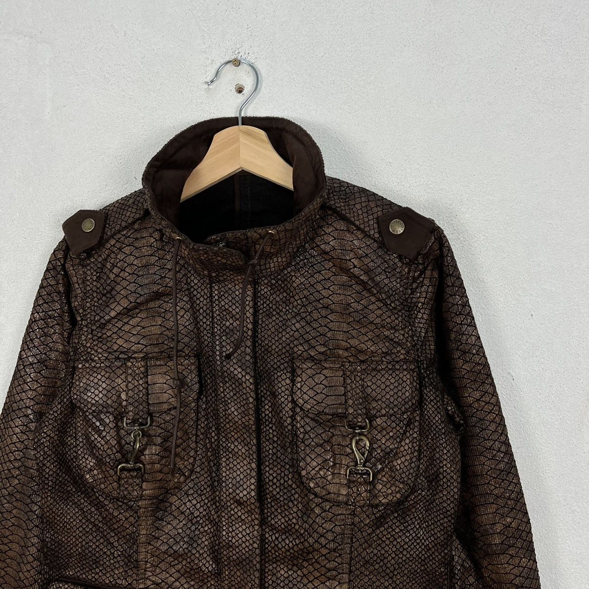 Japanese Brand RARE LEATHER SYNTHETIC SNAKE SKIN JACKET Size US M / EU 48-50 / 2 - 7 Thumbnail