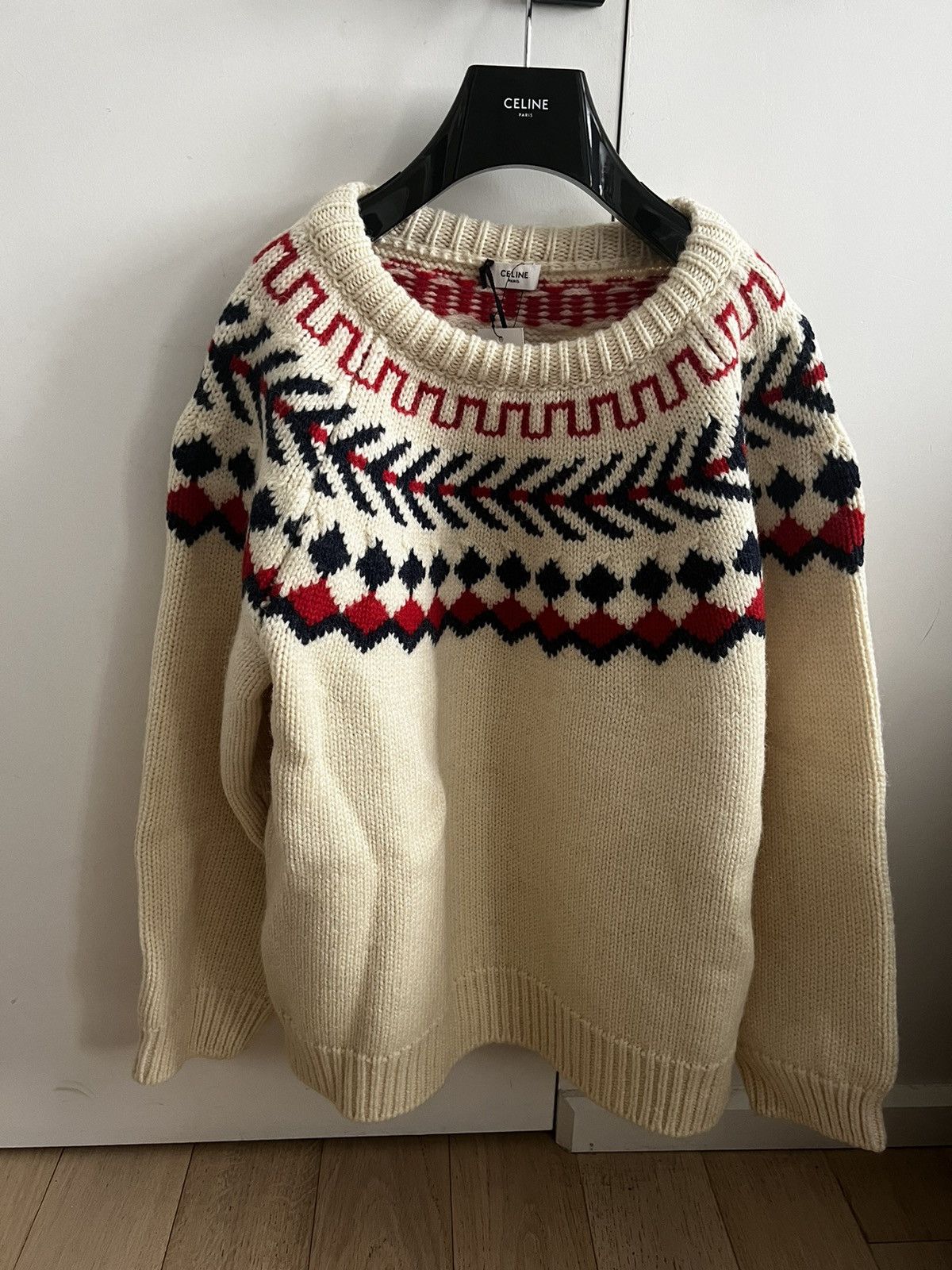Celine × Hedi Slimane Celine Hedi Fw21 « TKP » Runway Iconic sweater Size US L / EU 52-54 / 3 - 2 Thumbnail
