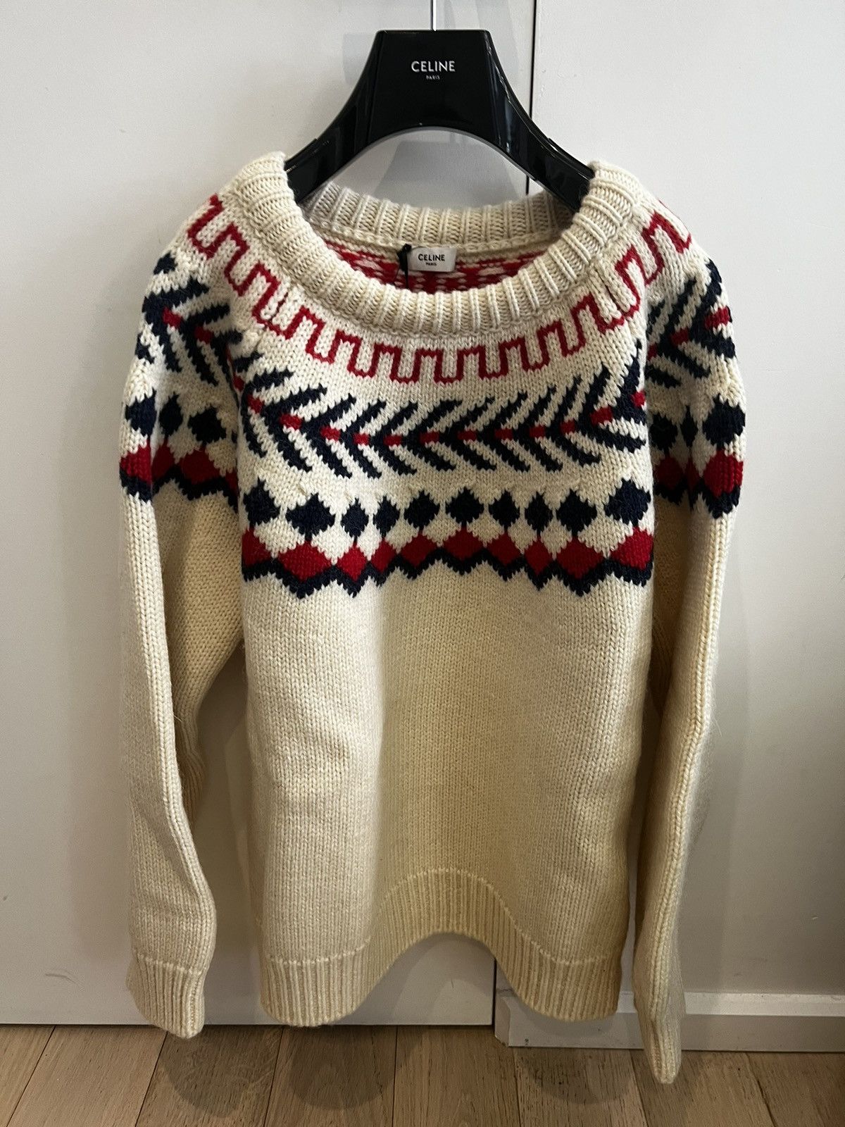 Celine × Hedi Slimane Celine Hedi Fw21 « TKP » Runway Iconic sweater Size US L / EU 52-54 / 3 - 5 Thumbnail