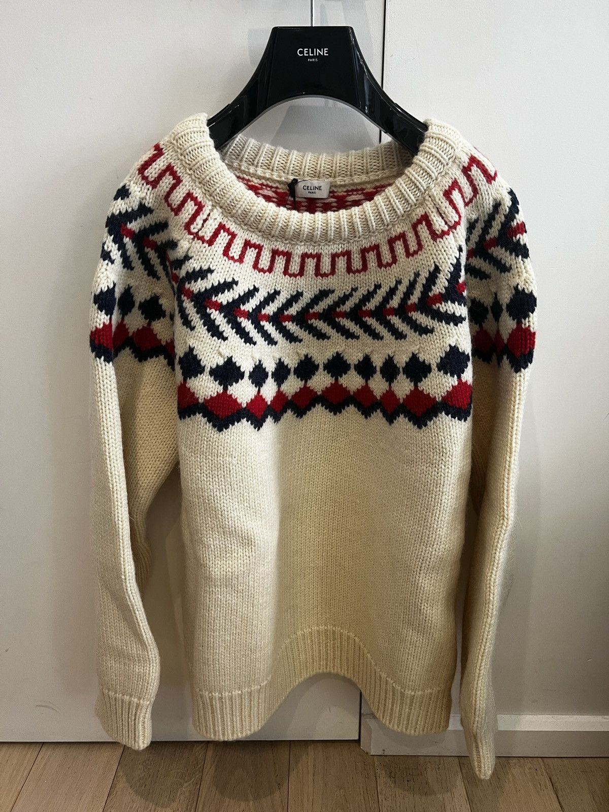 Celine × Hedi Slimane Celine Hedi Fw21 « TKP » Runway Iconic sweater Size US L / EU 52-54 / 3 - 11 Thumbnail