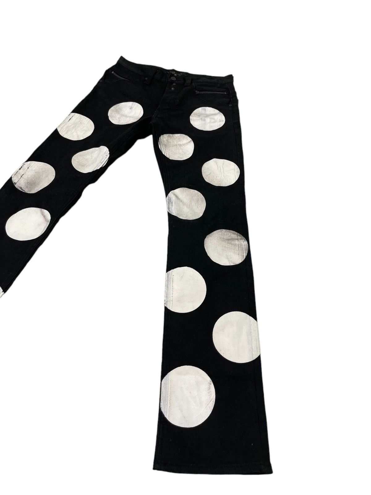 Japanese Brand Sick Anglasad Mamoru Shimizu Full Handpainted Slim Jean 12🟦 Size US 29 - 3 Thumbnail