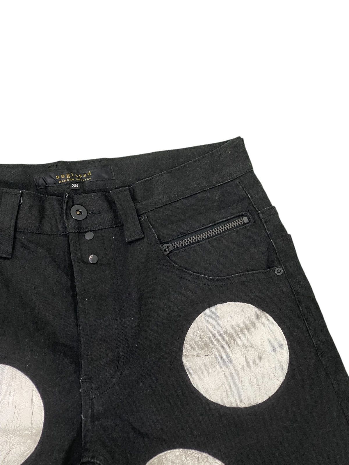 Japanese Brand Sick Anglasad Mamoru Shimizu Full Handpainted Slim Jean 12🟦 Size US 29 - 9 Thumbnail