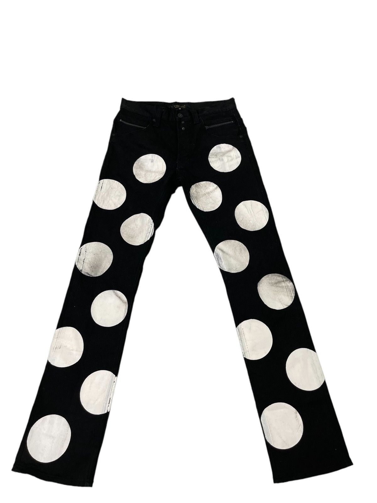 image of Designer Collection Sick Anglasad Mamoru Shimizu Full Handpainted Slim Jean 12 in Black (Size 29)