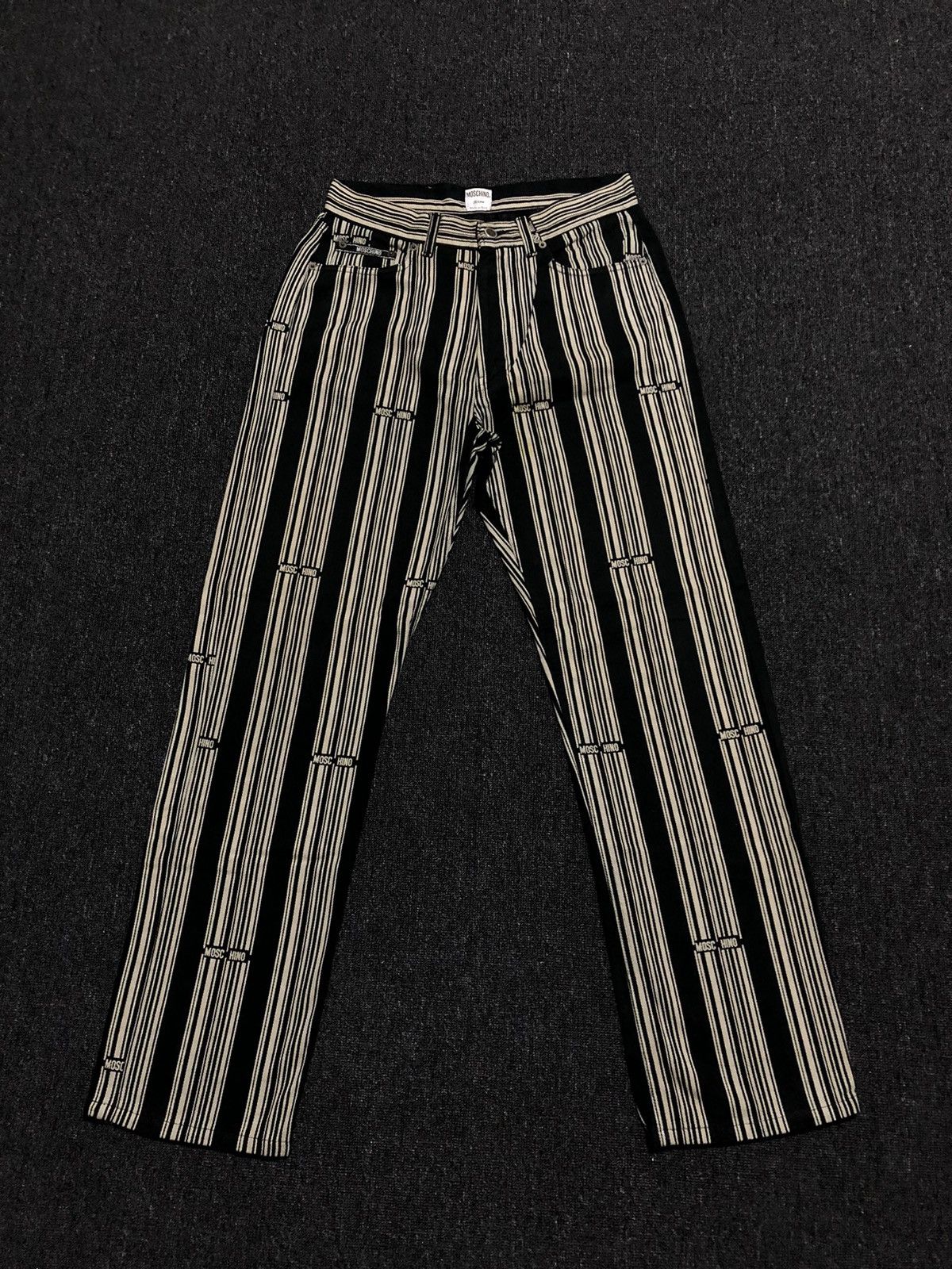 90s MOSCHINO High Waisted Black Pants (S)