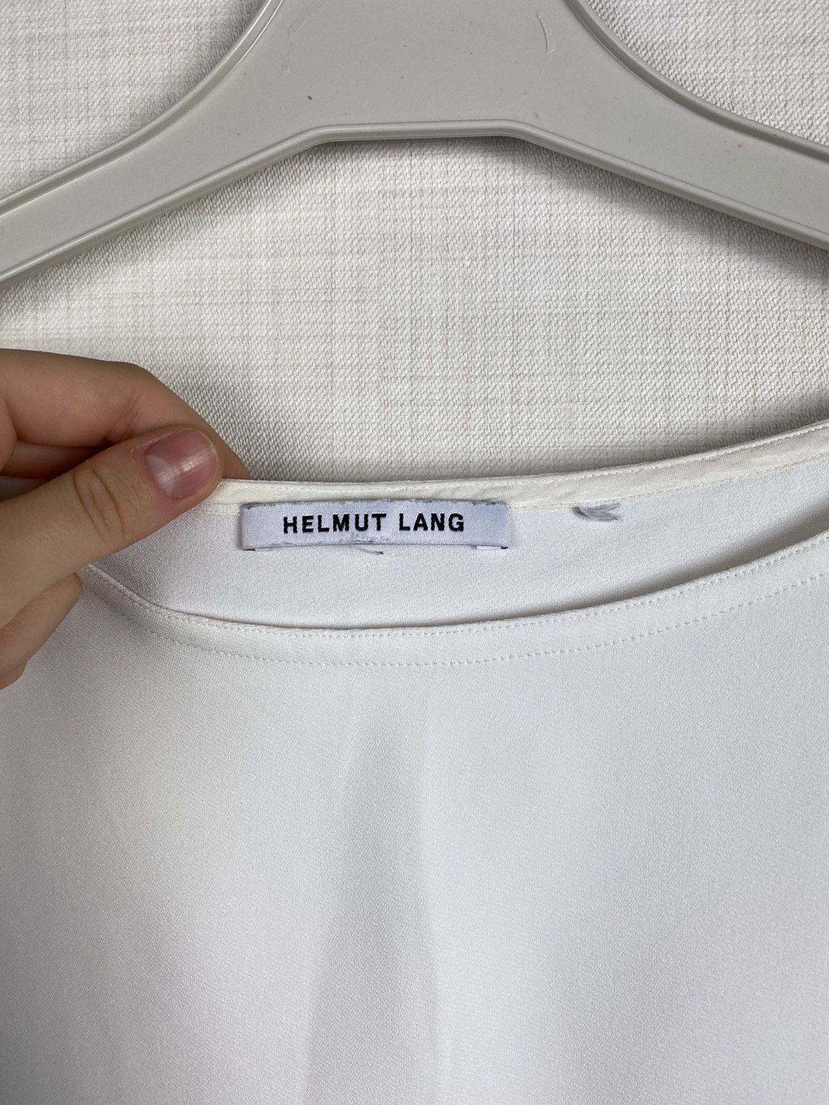 Helmut Lang × Vintage Archive Helmut Lang viscose round neck cold shirt top Size L / US 10 / IT 46 - 5 Thumbnail