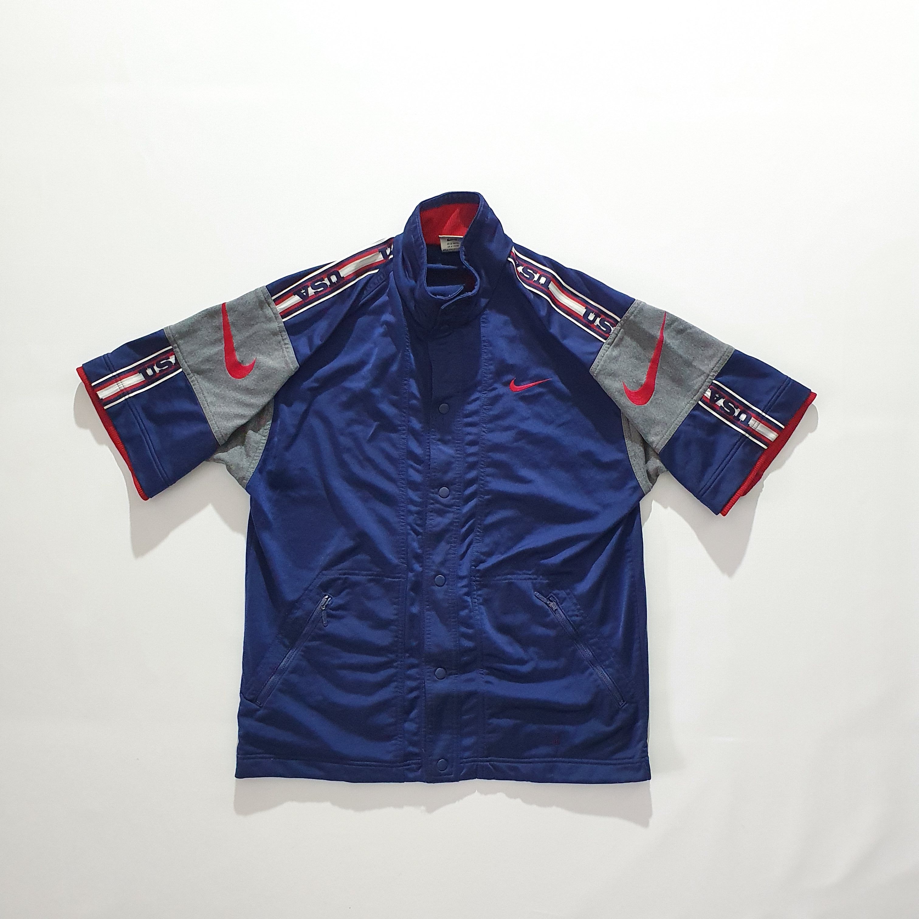 Nike Rare 90s Nike USA Side Tape Short sleeve shirt swoosh Size US M / EU 48-50 / 2 - 2 Thumbnail