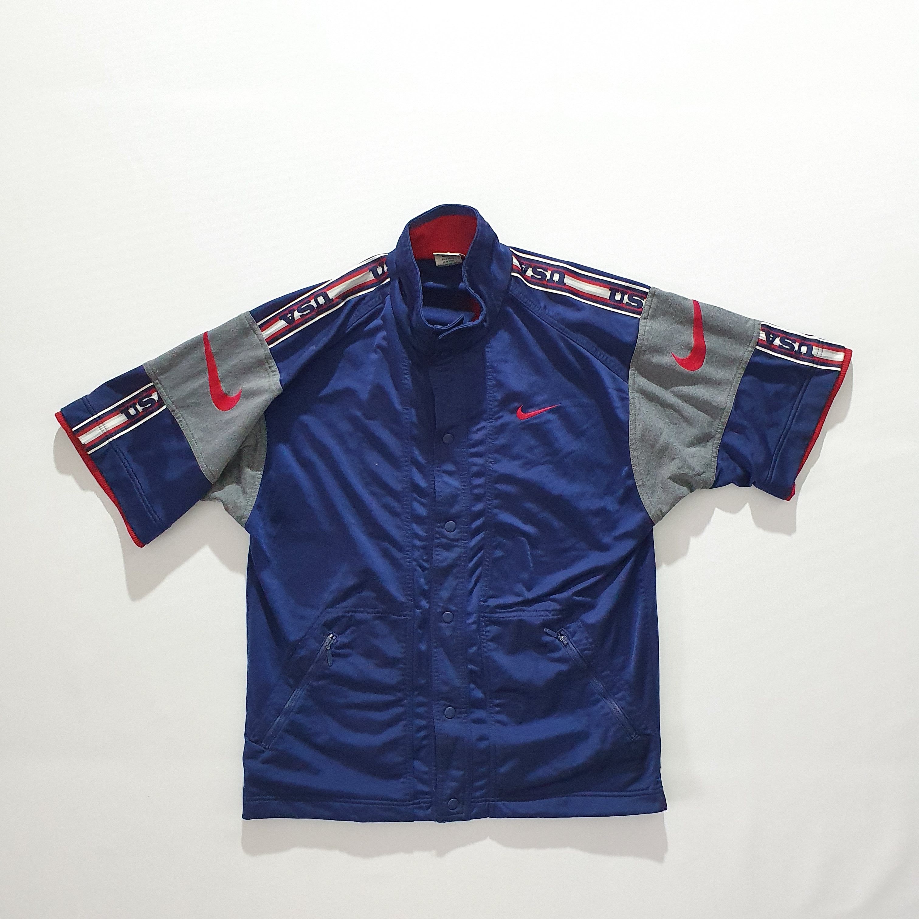 Nike Rare 90s Nike USA Side Tape Short sleeve shirt swoosh Size US M / EU 48-50 / 2 - 11 Thumbnail