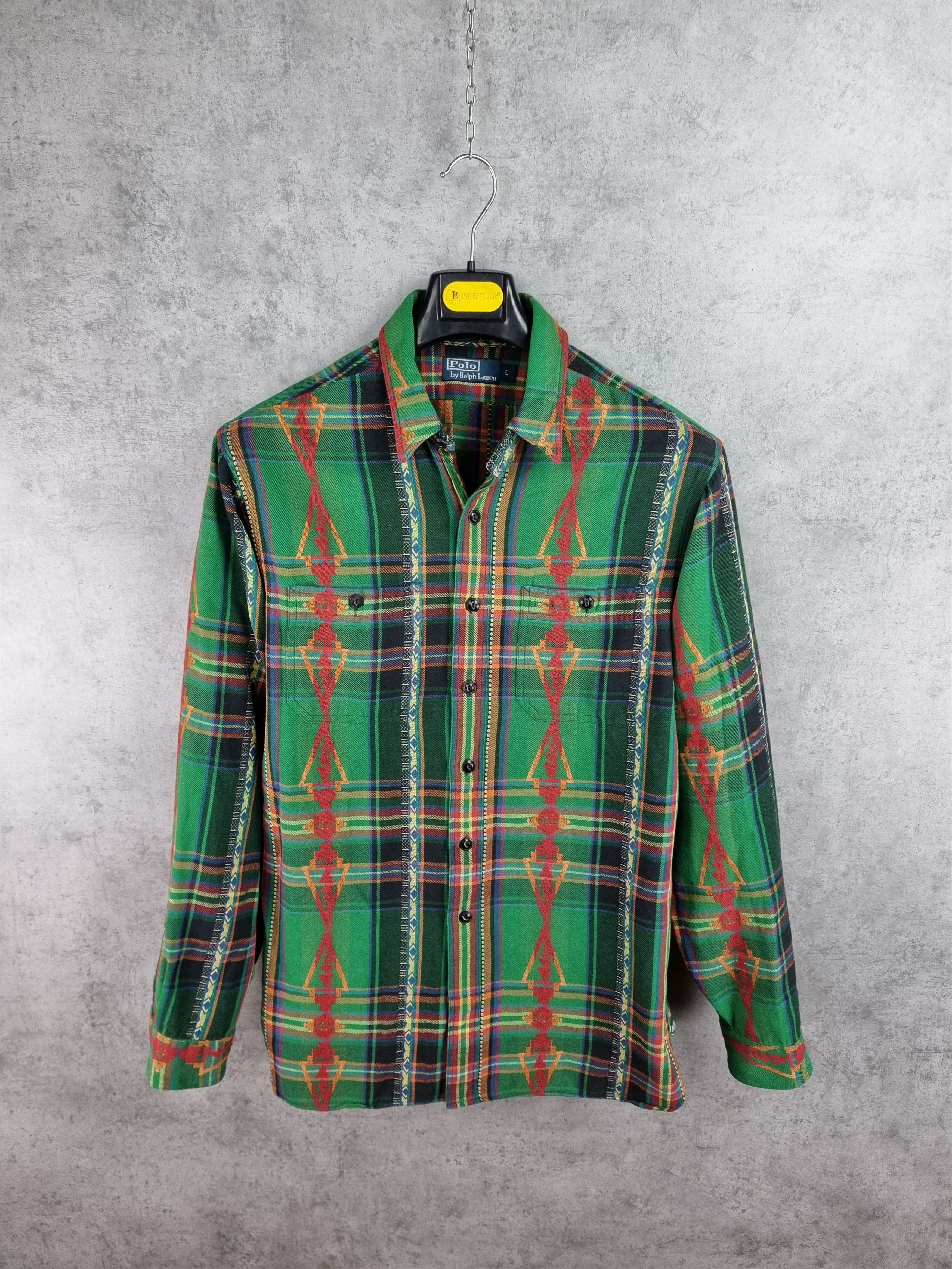 Flannel × Polo Ralph Lauren × Ralph Lauren Rare Design Polo Ralph Lauren Flannel Shirt Size US L / EU 52-54 / 3 - 2 Thumbnail