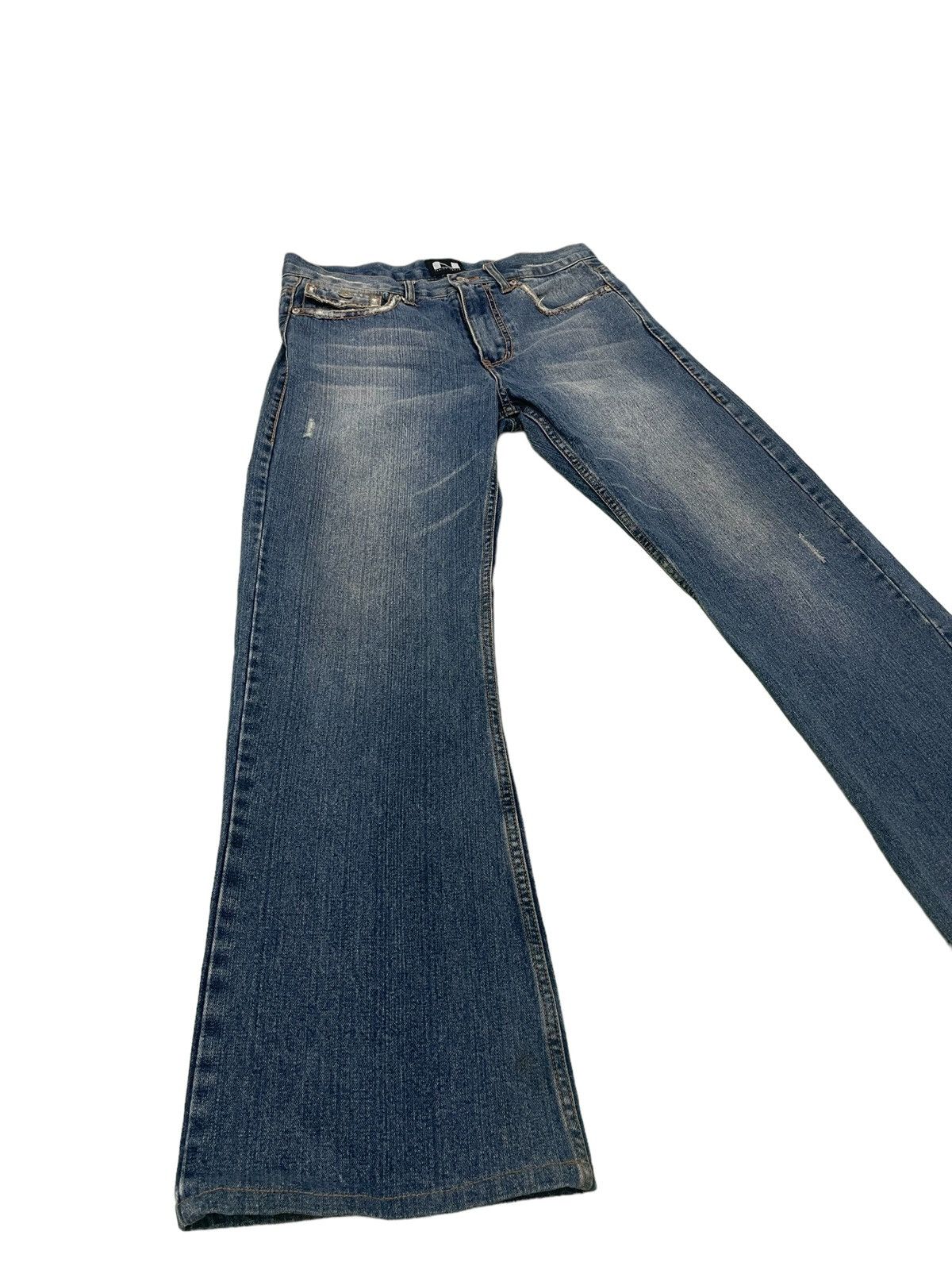 Japanese Brand Flare Jeans Nylaus Wide Leg Denim 3🟦0 Size US 33 - 2 Thumbnail