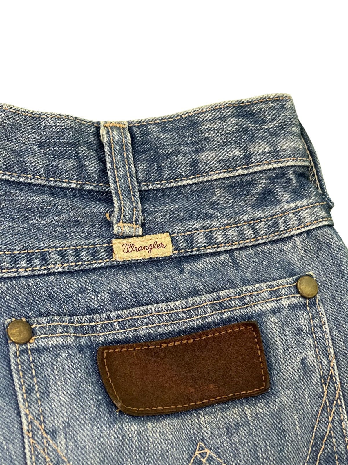Japanese Brand Flare Jeans Wrangler Japan Stone Wash Denim Boot Cut 3🟦0 Size US 29 - 21 Thumbnail