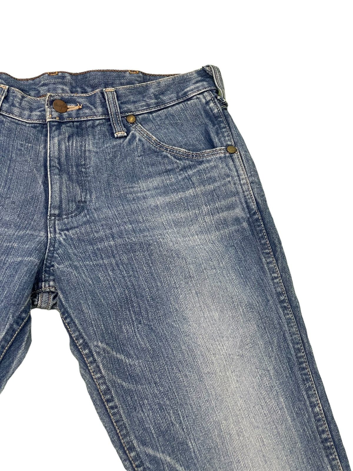 Japanese Brand Flare Jeans Wrangler Japan Stone Wash Denim Boot Cut 3🟦0 Size US 29 - 9 Thumbnail