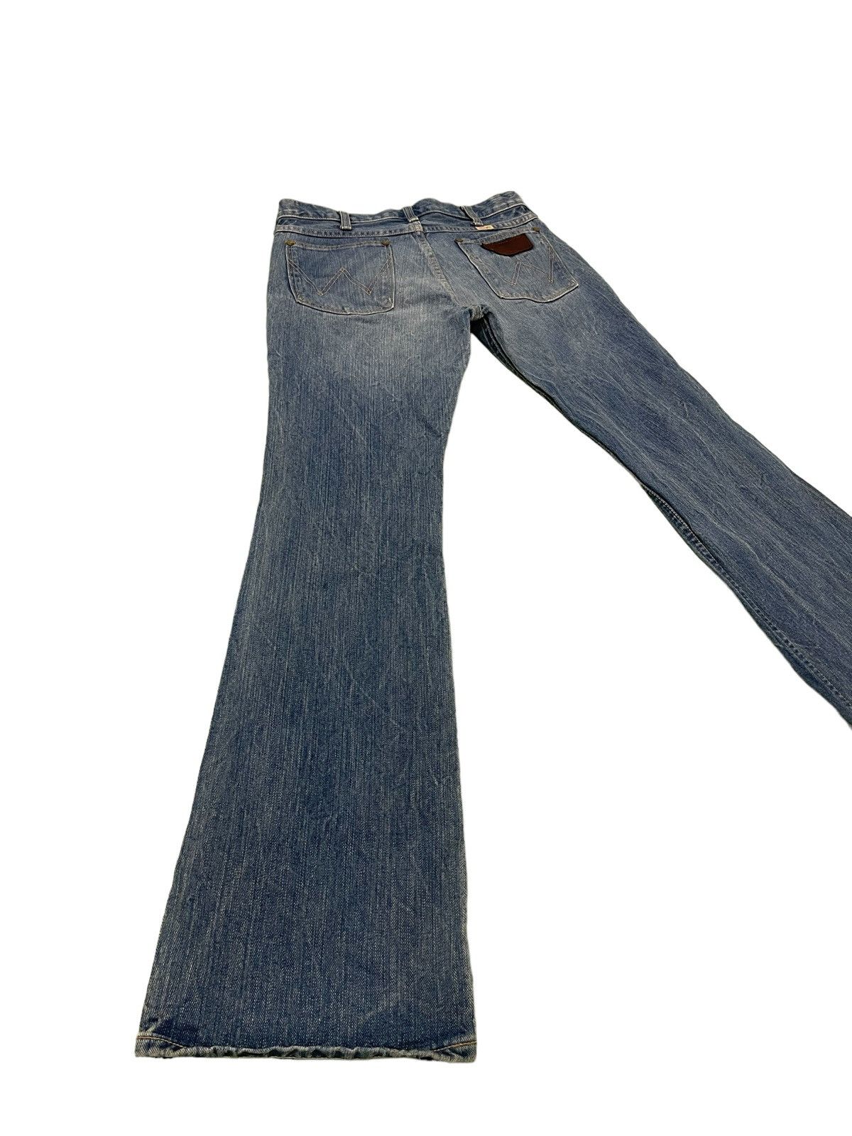 Japanese Brand Flare Jeans Wrangler Japan Stone Wash Denim Boot Cut 3🟦0 Size US 29 - 13 Thumbnail
