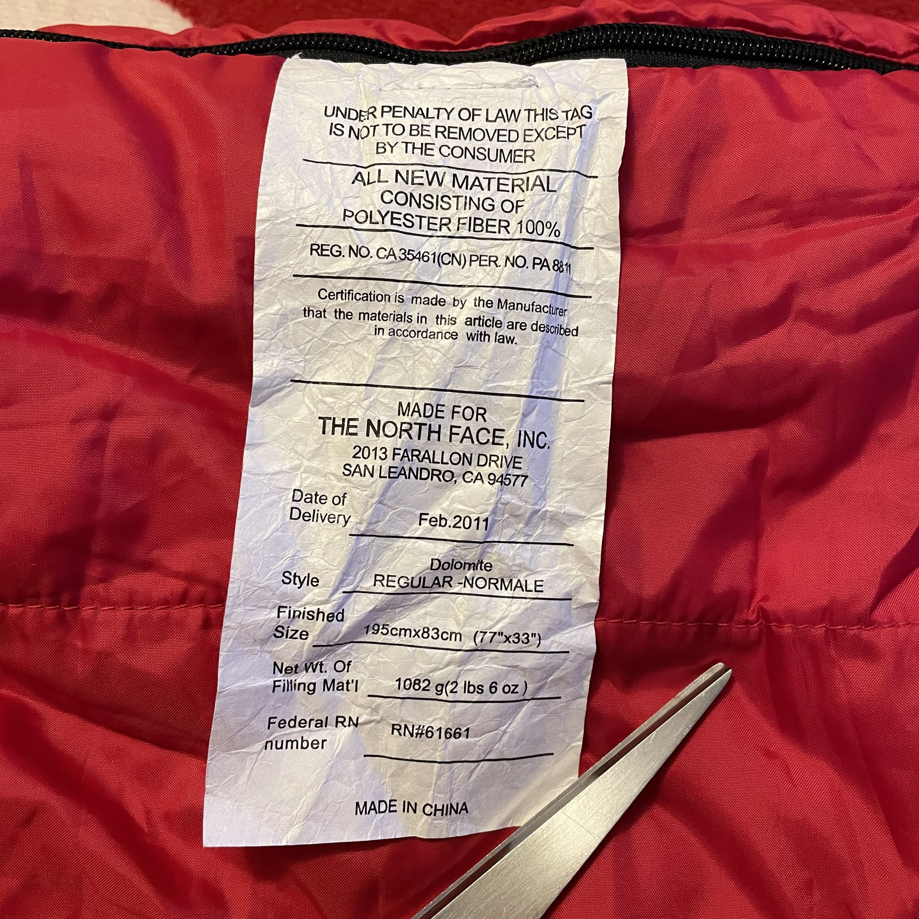 Supreme × The North Face Supreme x TNF - Dolomite Sleeping Bag 2011 Red RARE Size ONE SIZE - 15 Thumbnail