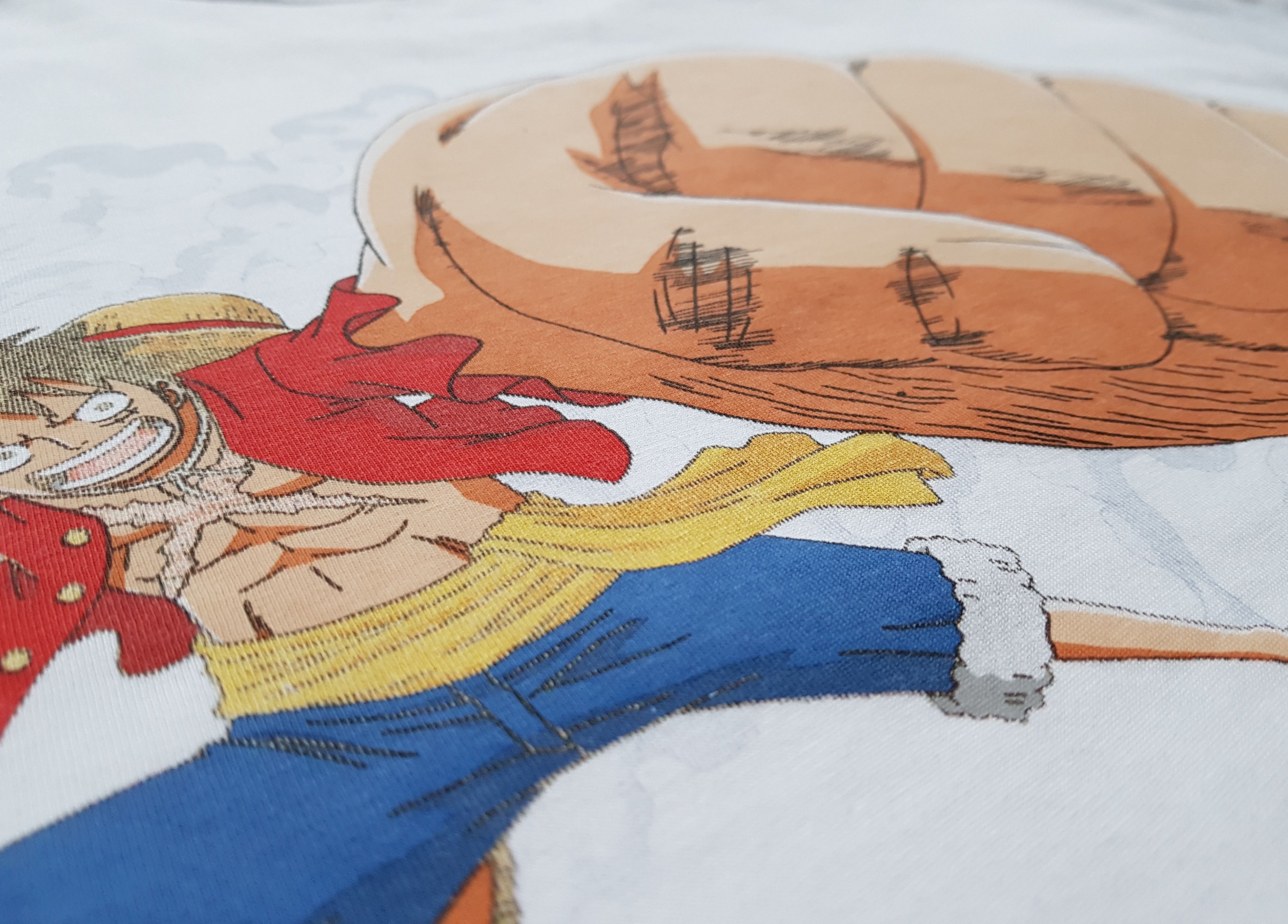 Anime One Piece Anime Monkey D. Luffy Print Tee T Shirt Size US M / EU 48-50 / 2 - 4 Thumbnail