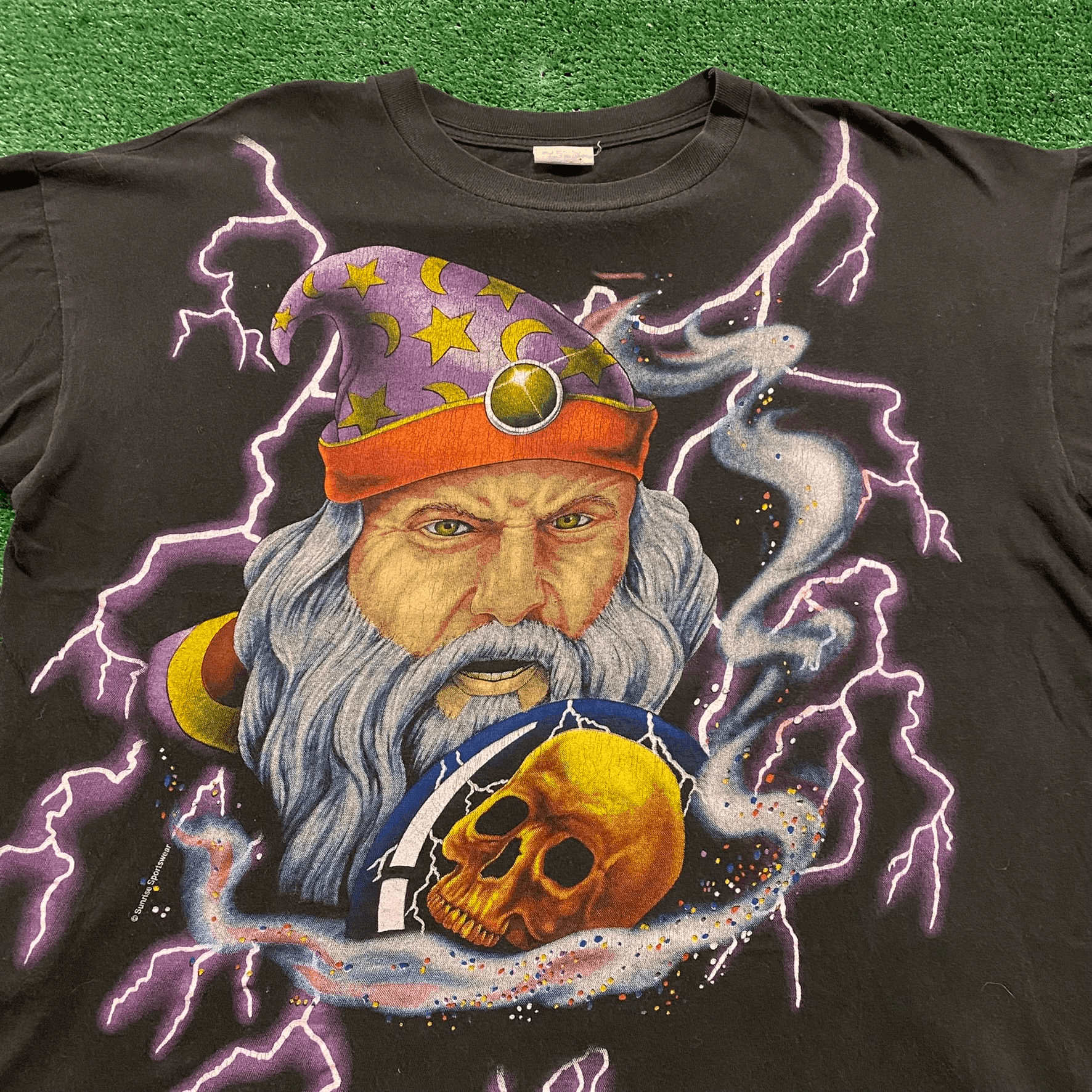 Vintage Crazy Vintage 90s American Thunder Merlin Wizard T-Shirt Size US L / EU 52-54 / 3 - 2 Thumbnail