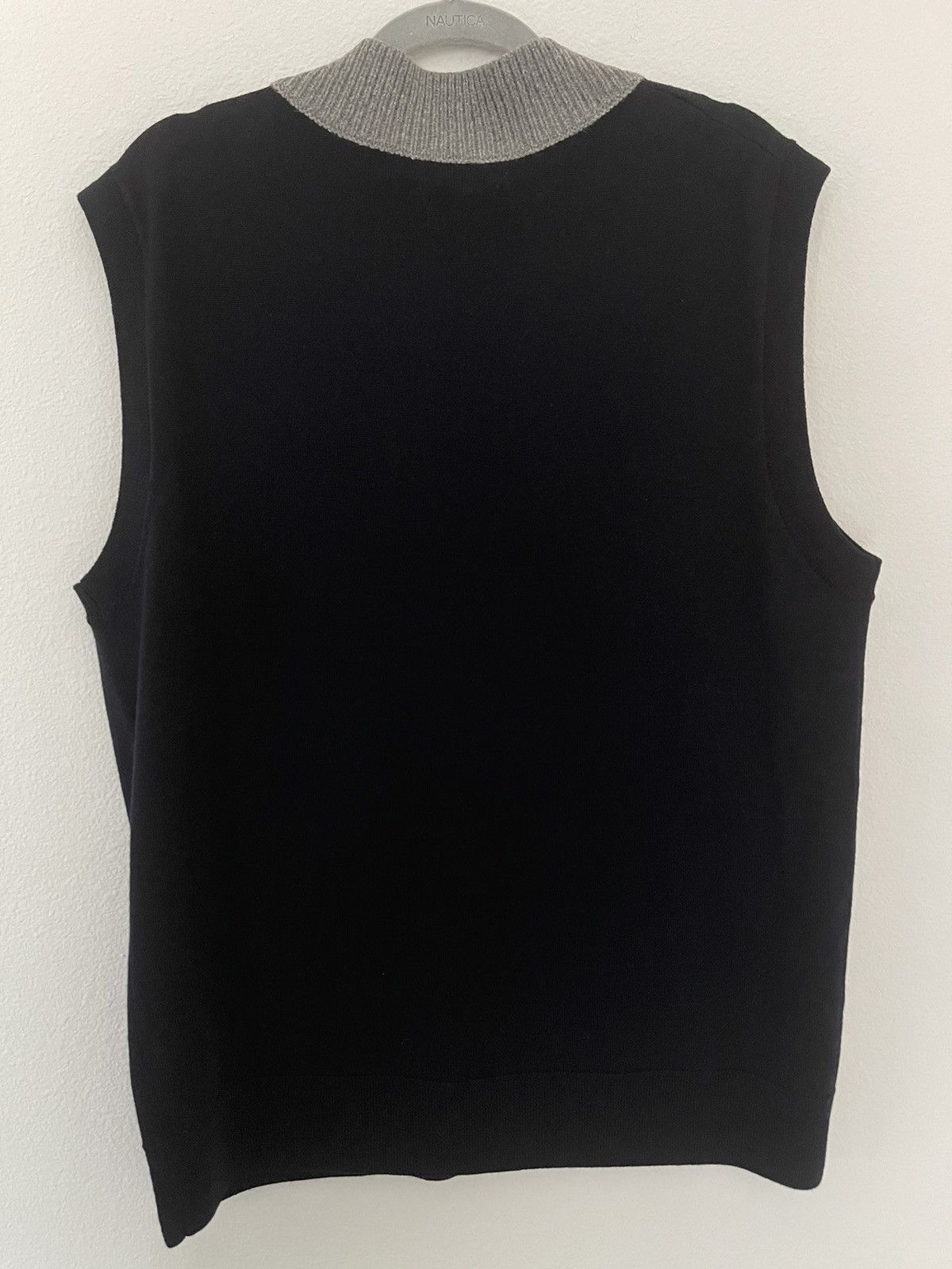 Dries Van Noten Like New, Navy & Grey Merino Wool Vest Size US XL / EU 56 / 4 - 4 Thumbnail