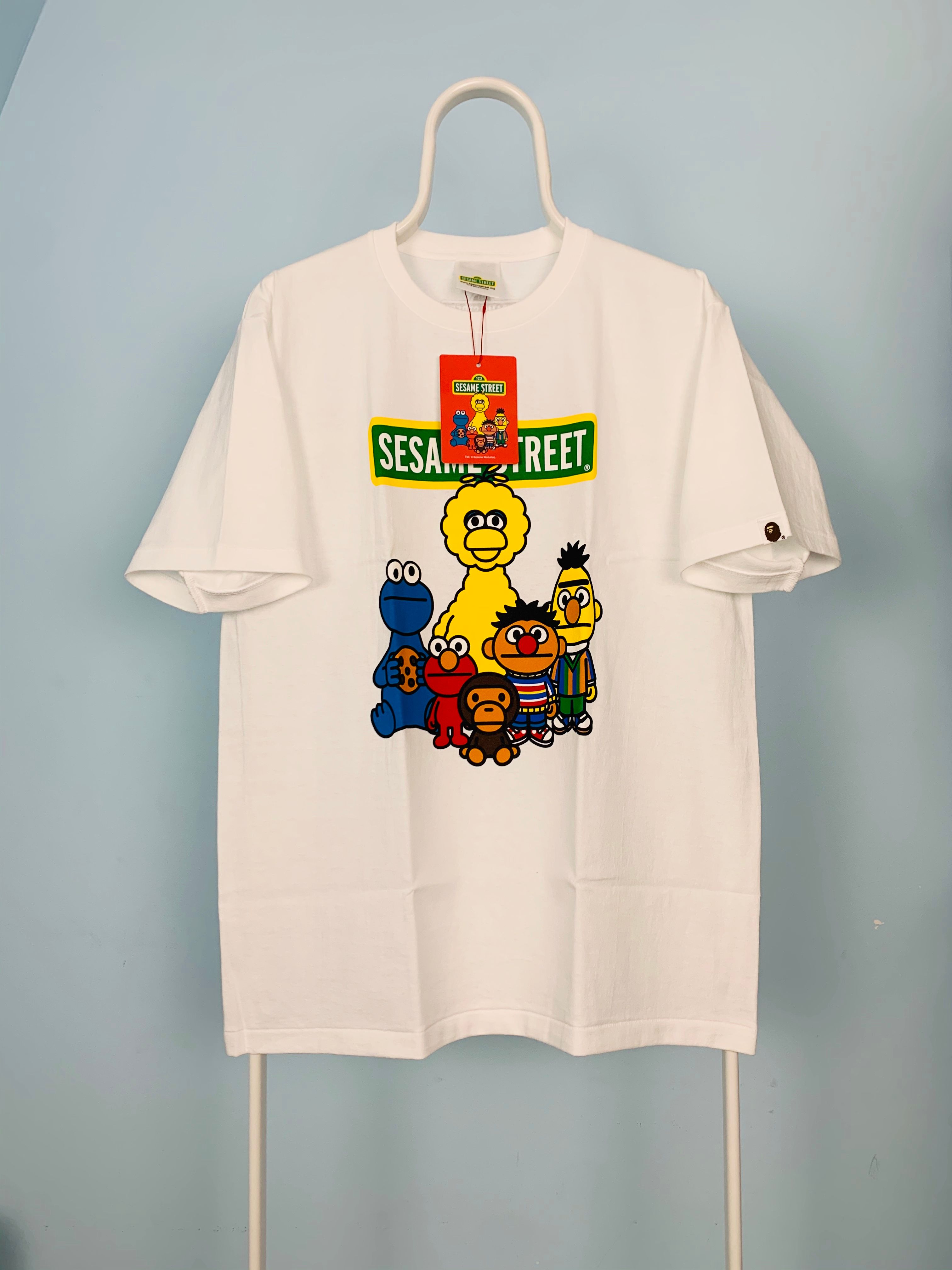 Pre-owned Bape Sesame Street Characters Tee Shirt Large Baby Milo In White