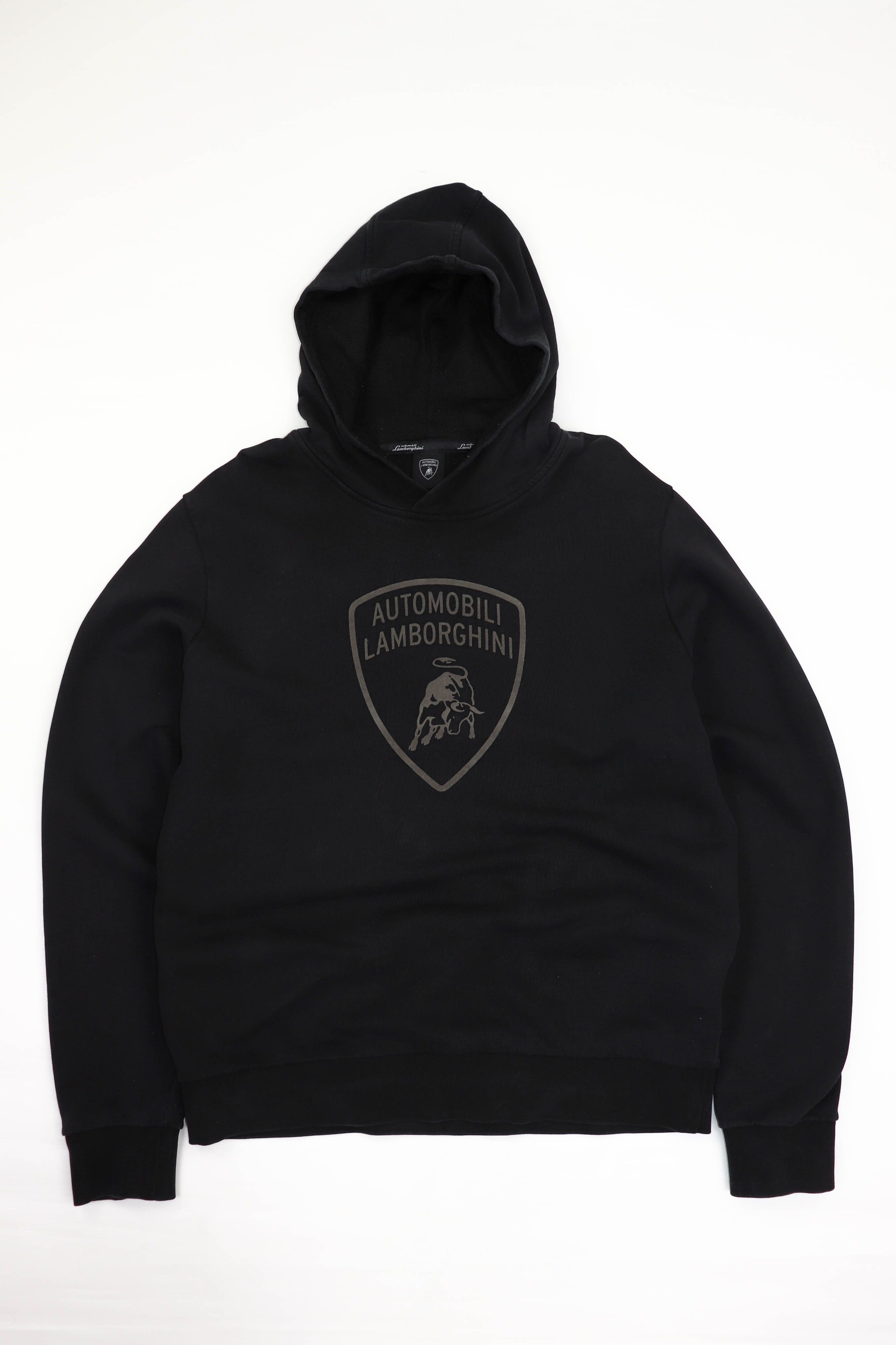 image of Lamborghini Automobili Vintage 00S Big Logo Black Hoodie, Men's (Size 2XL)
