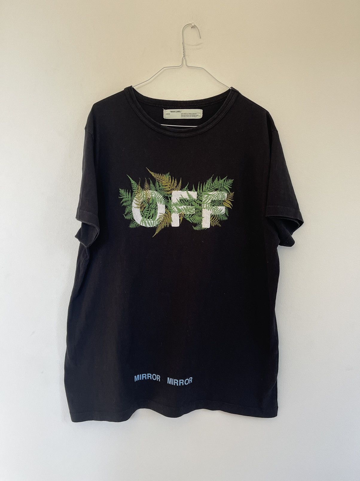 Off White Embroidered Ferns Tee