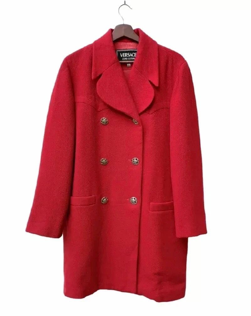 Versace 🔥VERSACE MEDUSA LONGCOAT JACKET DOUBLEBREAST BUTTON LOGO Size S / US 4 / IT 40 - 1 Thumbnail
