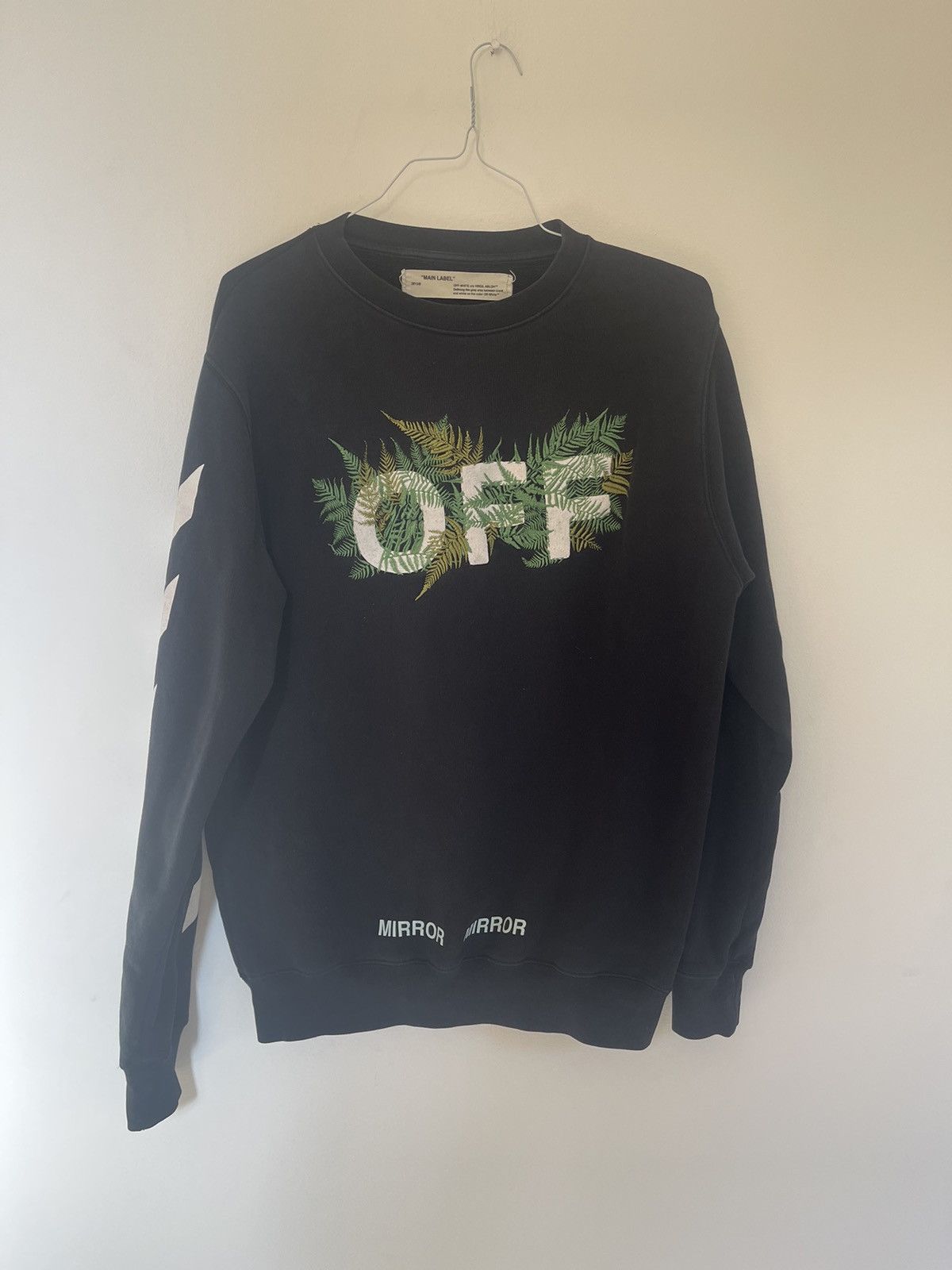 image of Off White Off-White Ferns Embroidered Crewneck in Black, Men's (Size Medium)