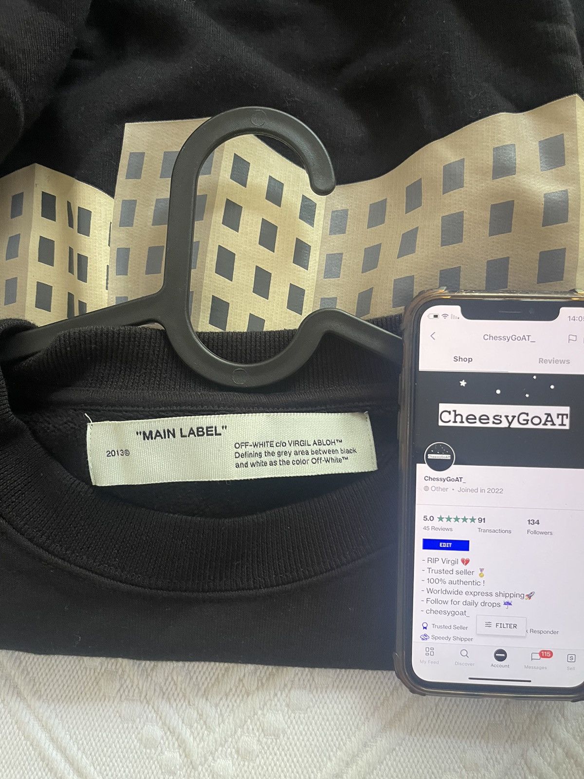 Off-White Off white F building Rationalism Crewneck Size US M / EU 48-50 / 2 - 5 Thumbnail