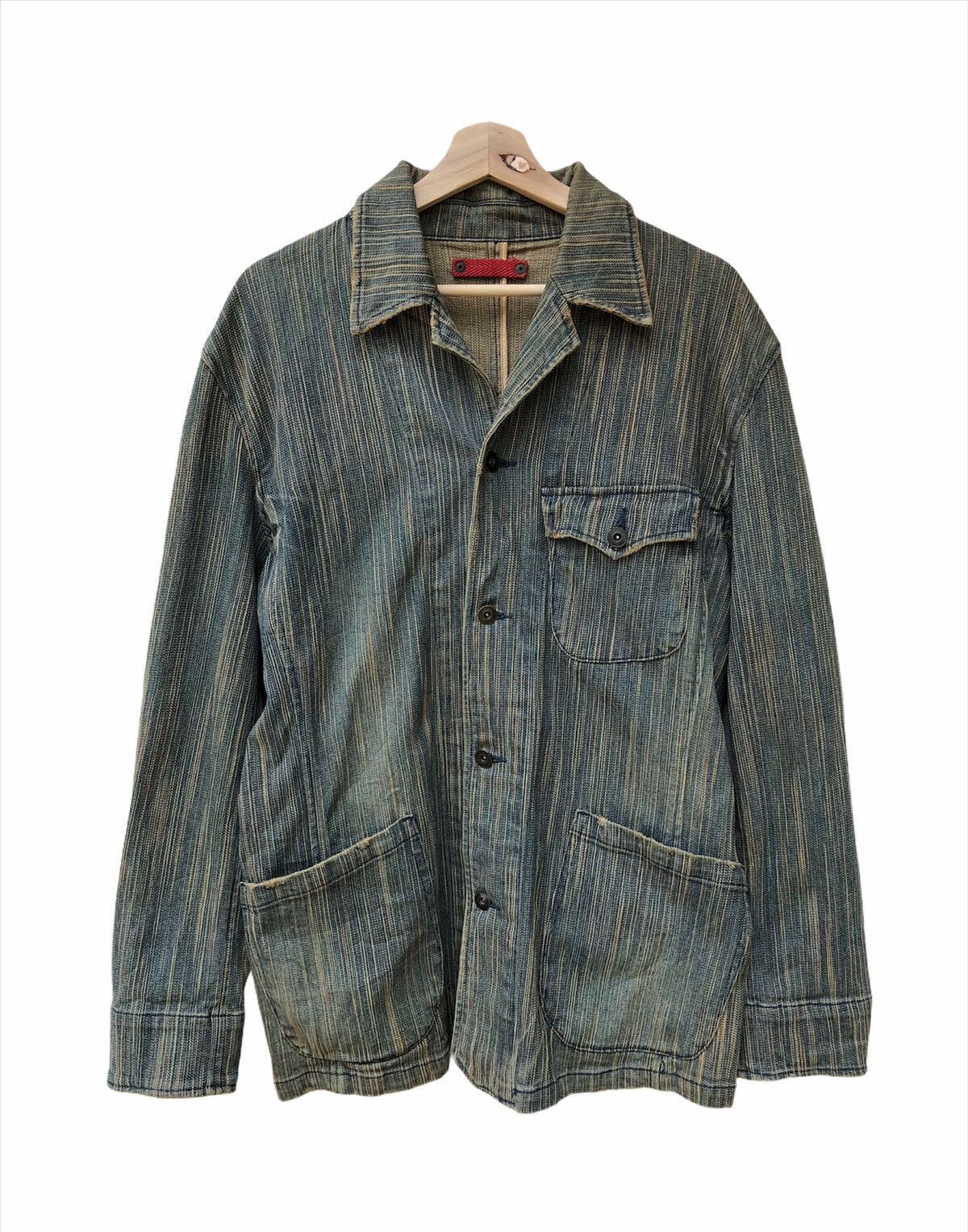 Indigo 🔥Trim Distressed Denim Jacket inspired Kapital Size US L / EU 52-54 / 3 - 1 Thumbnail