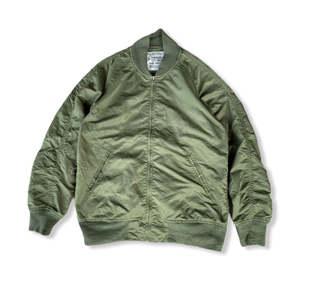 image of Military Japanesebrand Emergency Cec Clothing Ma1 Army Bomber Jacket in Army Green (Size Medium)
